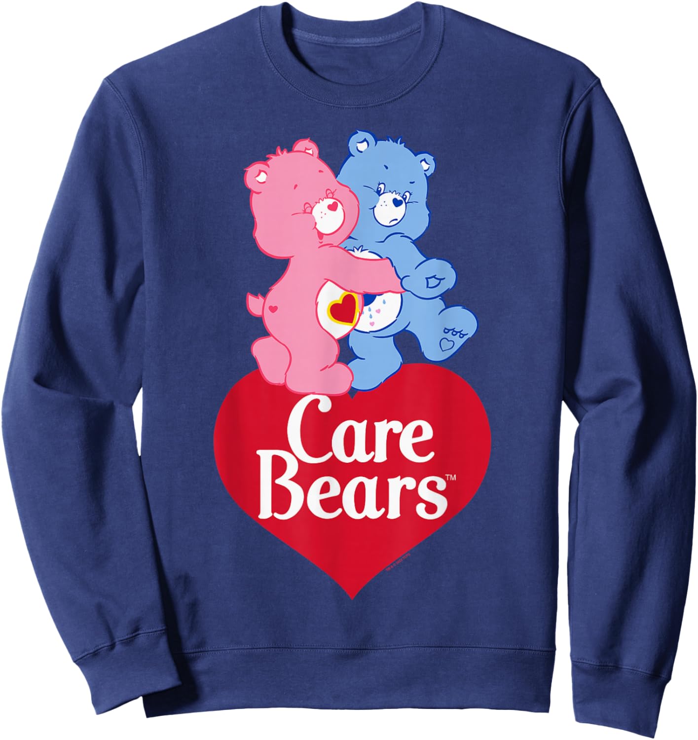 Care Bears Love-A-Lot Bear & Grumpy Valentine Hug Logo , Black, S Sweatshirt - Sweatshirt | Navy