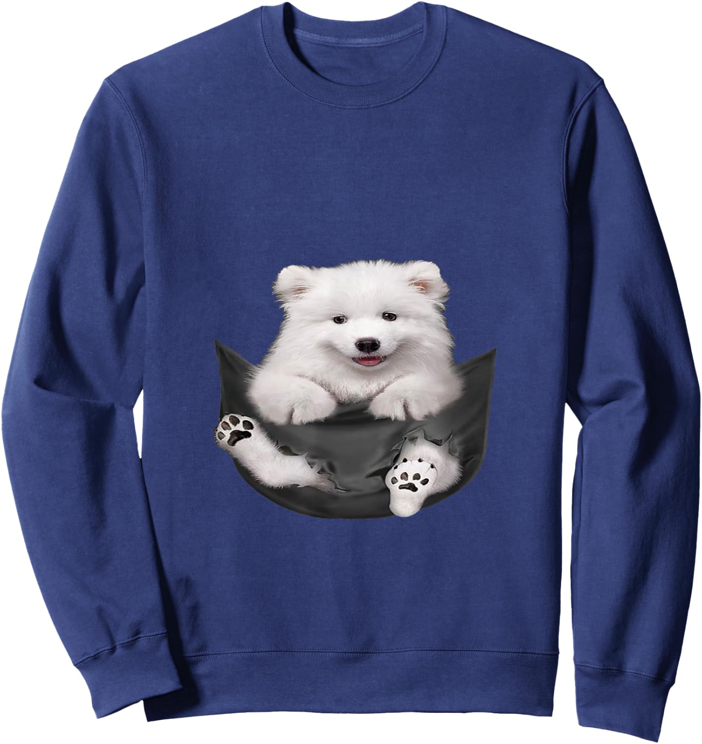 Dog Lovers Gifts Samoyed In Pocket Funny Dog Gift Samoyed Men Women Girls Kids Sweatshirt - Sweatshirt | Navy