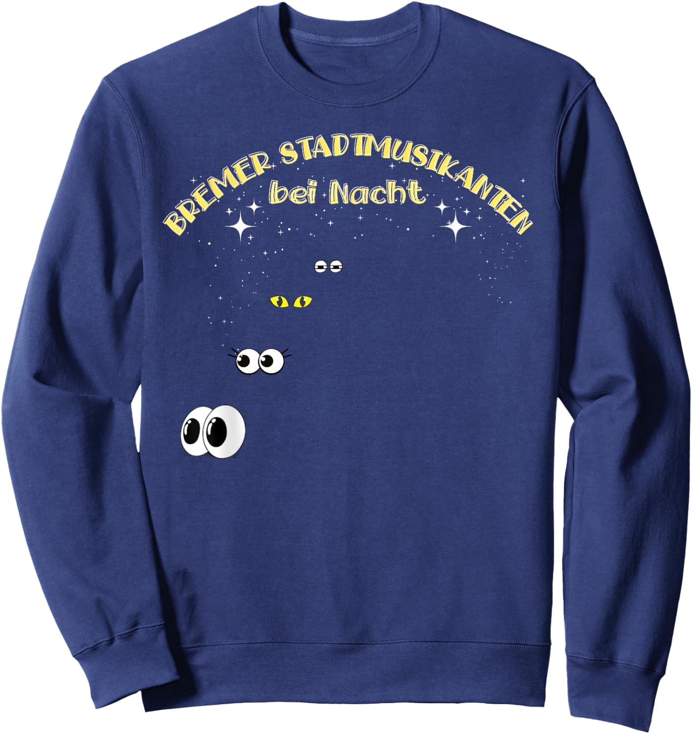 Bremer Stadtmusikanten bei Nacht , black Sweatshirt - Sweatshirt | Navy