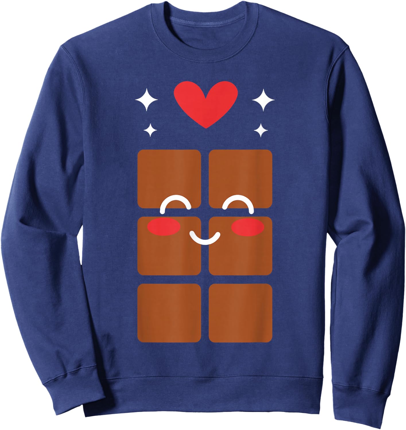 Humor Chocolate Cute Cake Simple Chocolate Tablet , Black, S Sweatshirt - Sweatshirt | Navy