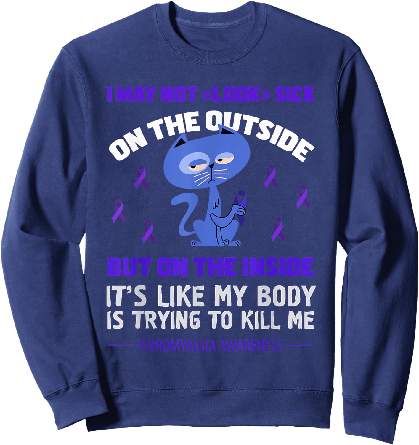 Fibromyalgia Awareness Sweatshirt - Sweatshirt | Navy