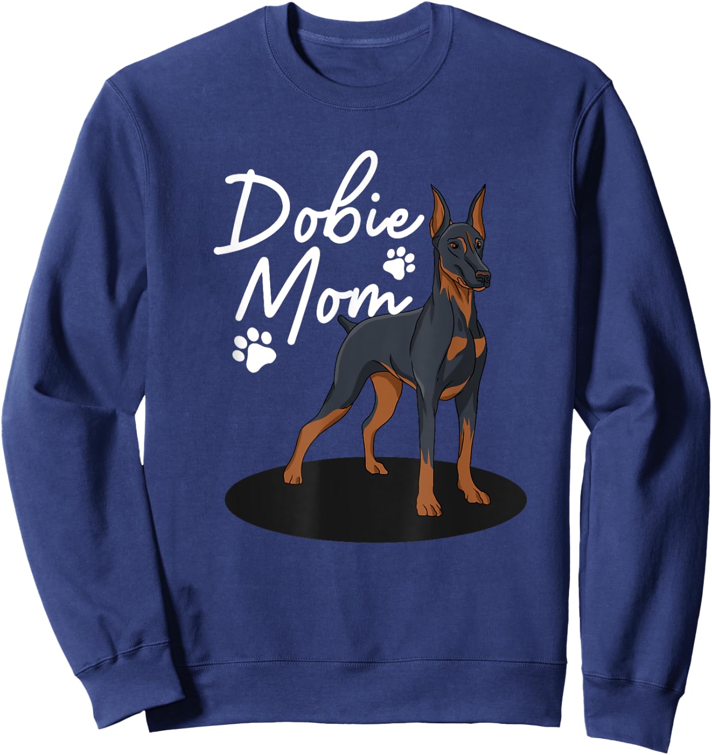 Cool Doberman Mom Girls Mother Doberman Pinscher Sweatshirt - Sweatshirt | Navy
