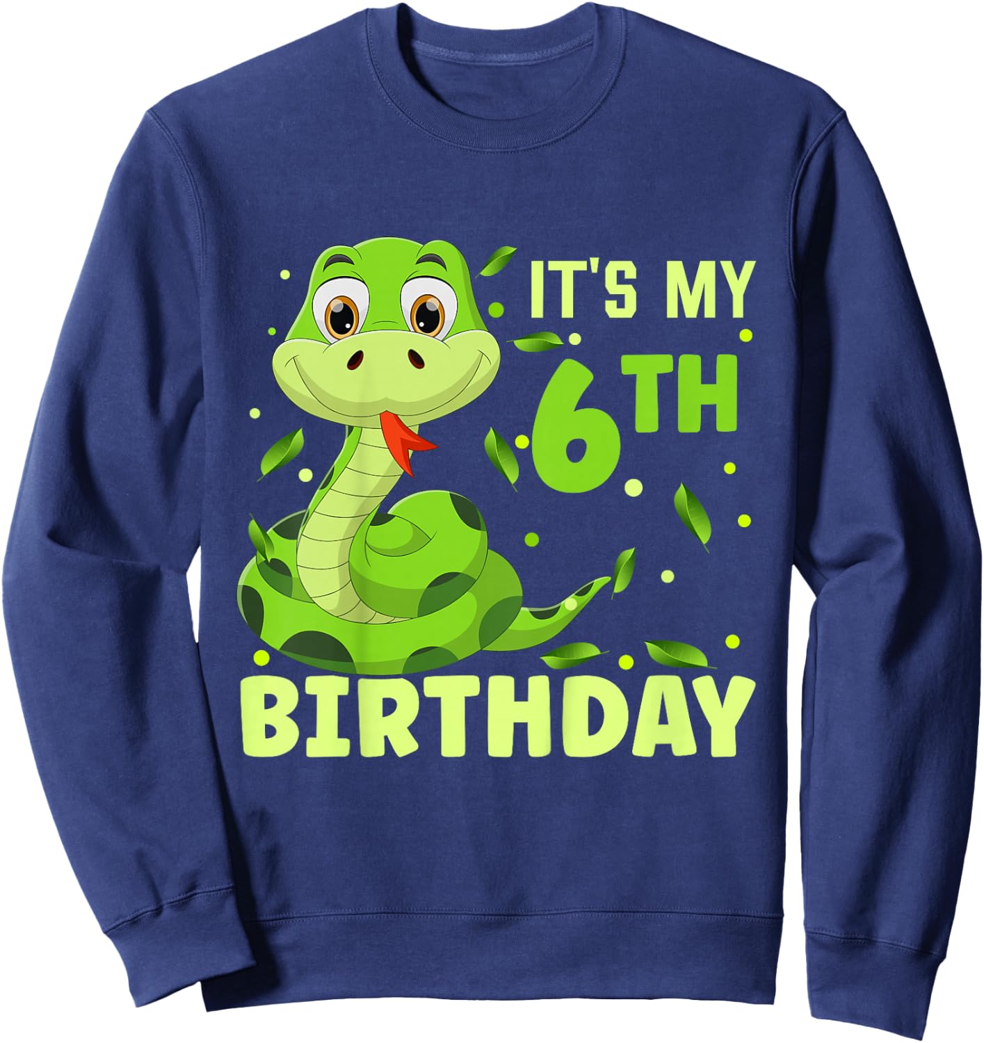 It’s My 6th Birthday Snake Birthday Girl Boy Party Matching Sweatshirt - Sweatshirt | Navy