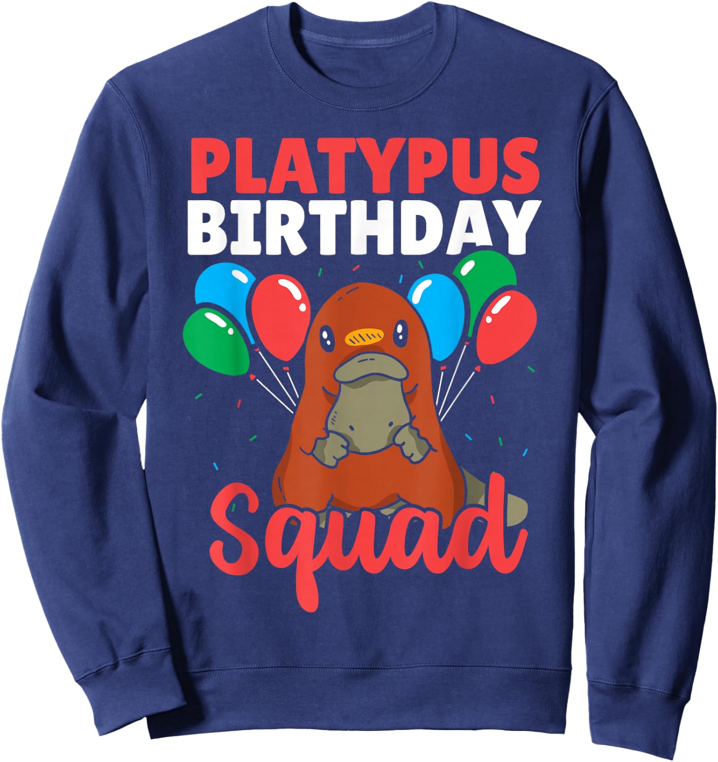Platypus Birthday Squad - Kids Platypus Birthday Sweatshirt - Sweatshirt | Navy