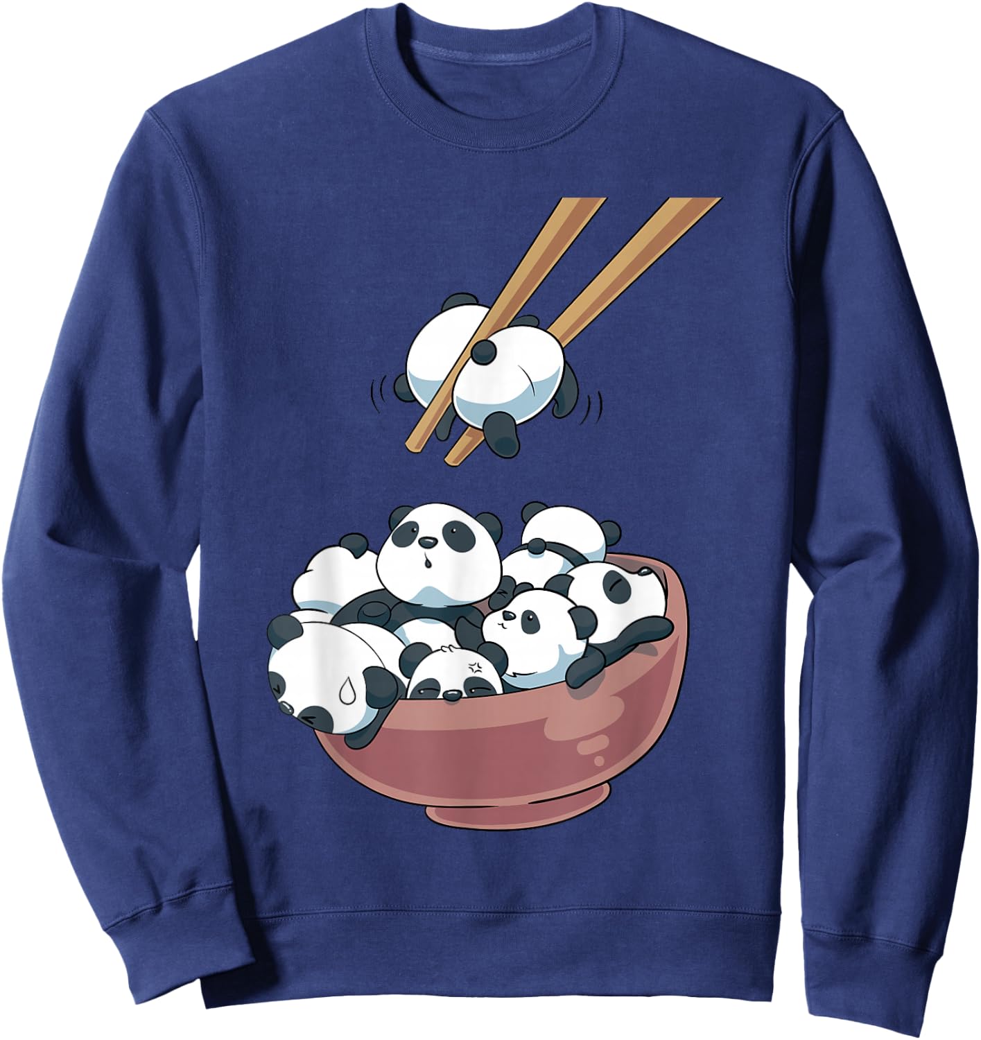 Japanese Panda Bears Ramen Noodle Bowl Sweatshirt - Sweatshirt | Navy