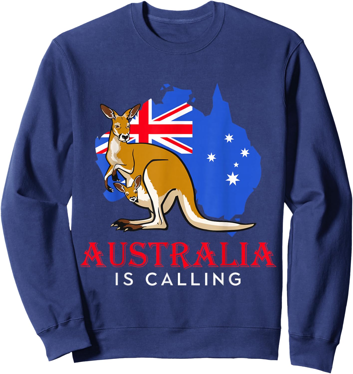 Australien ruft süße Känguru-Outback-Kängurus Sweatshirt - Sweatshirt | Navy