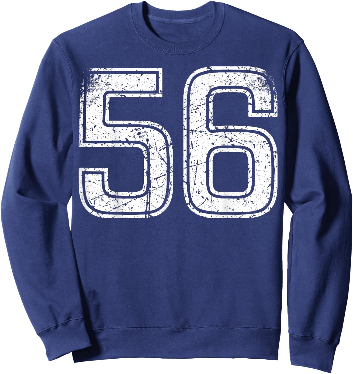 Number #56 Sport White Vintage Number Sweatshirt - Sweatshirt | Navy