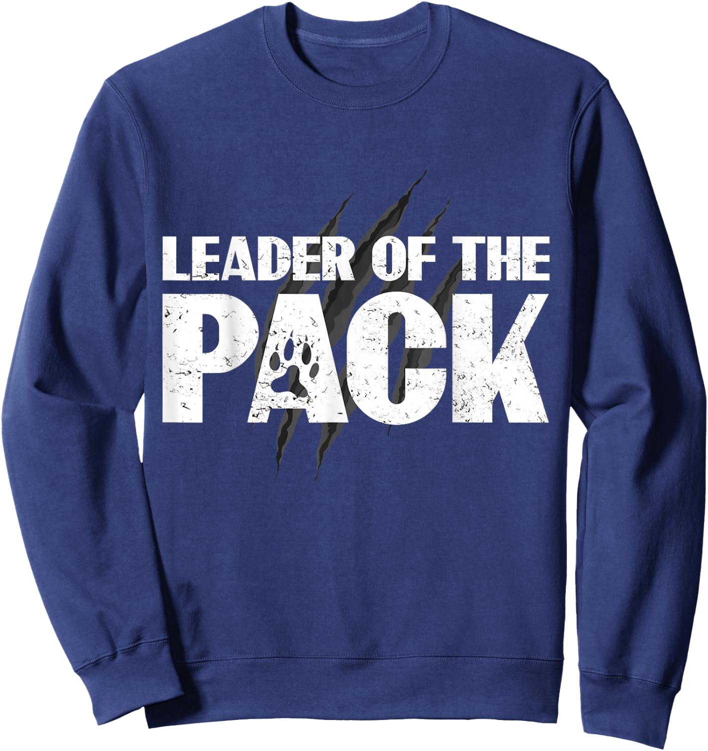 Wolf Pack Gift design | Leader of The Pack Paw Print design Sweatshirt - Sweatshirt | Navy