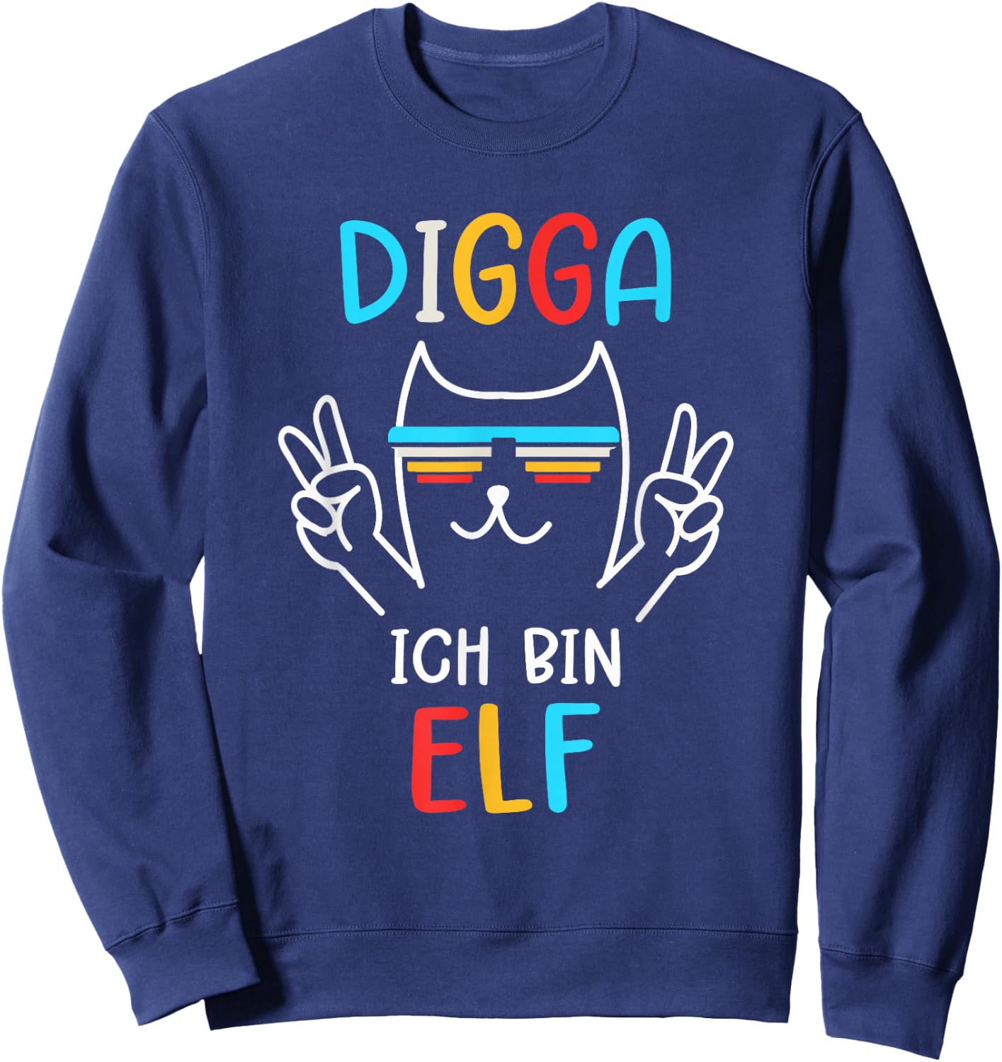 11 Jahre Geburtstag Junge Digga Ich Bin Elf Sweatshirt - Sweatshirt | Navy