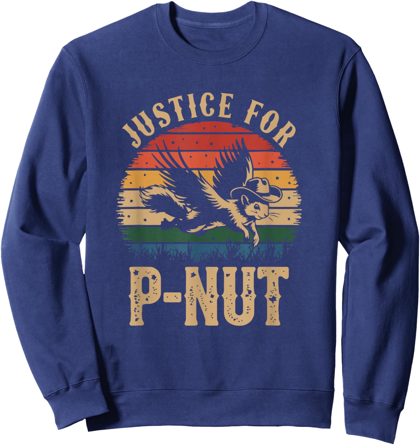 Justice For Peanut P’nut PNut Squirrel Lover Sweatshirt - Sweatshirt | Navy