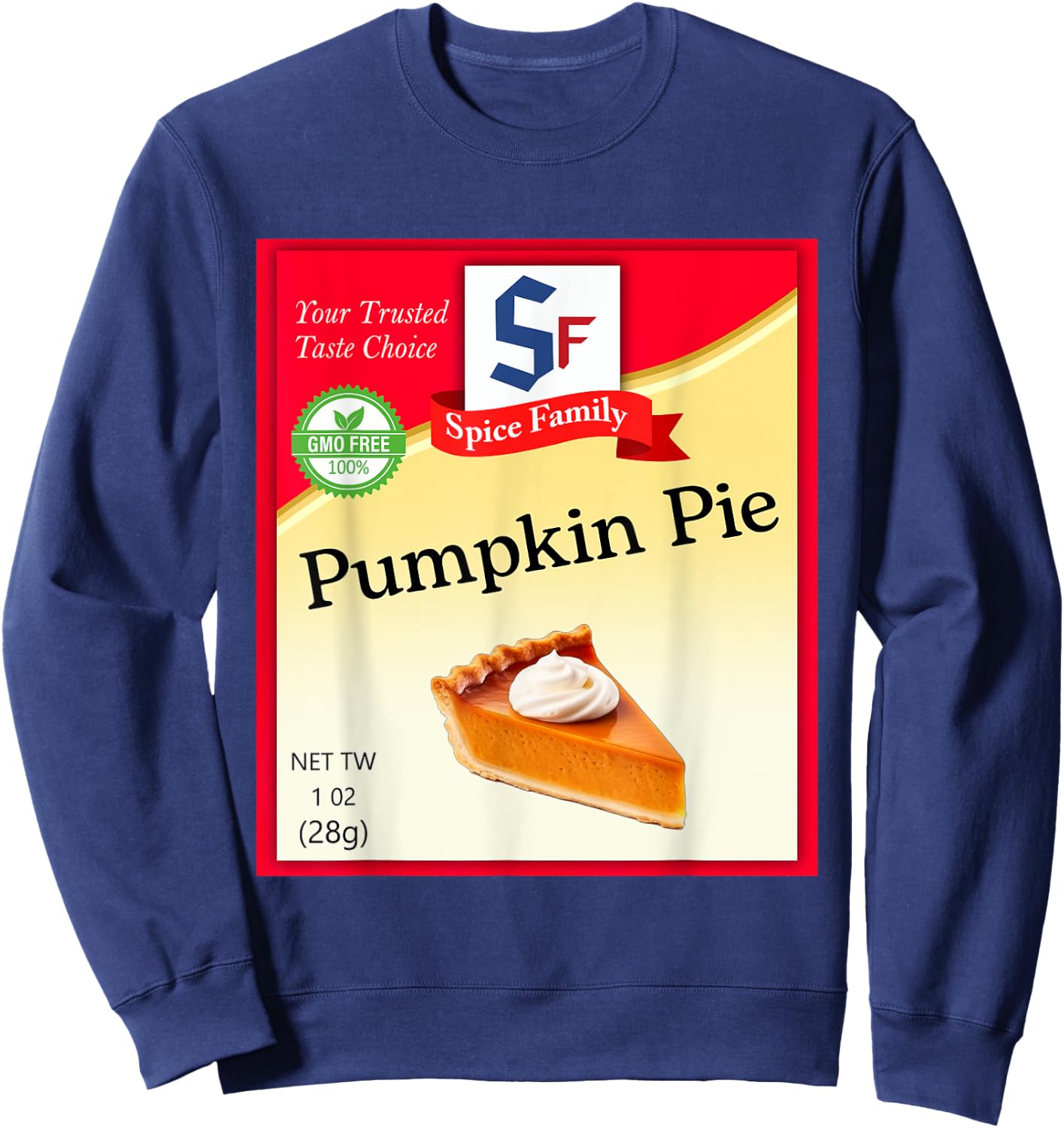 Pumpkin Pie Condiment Costume Holiday Spice Costumes Sweatshirt - Sweatshirt | Navy