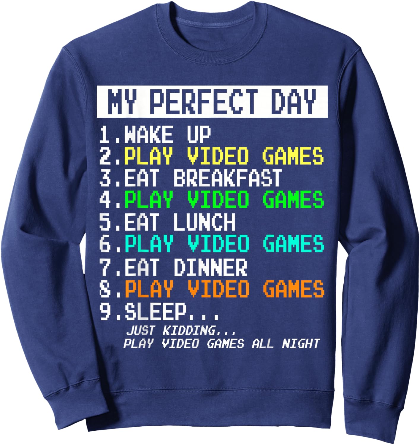 Gaming Apparel Video Game Gamer Gifts Men Boy Funny Humor Sweatshirt - Sweatshirt | Navy