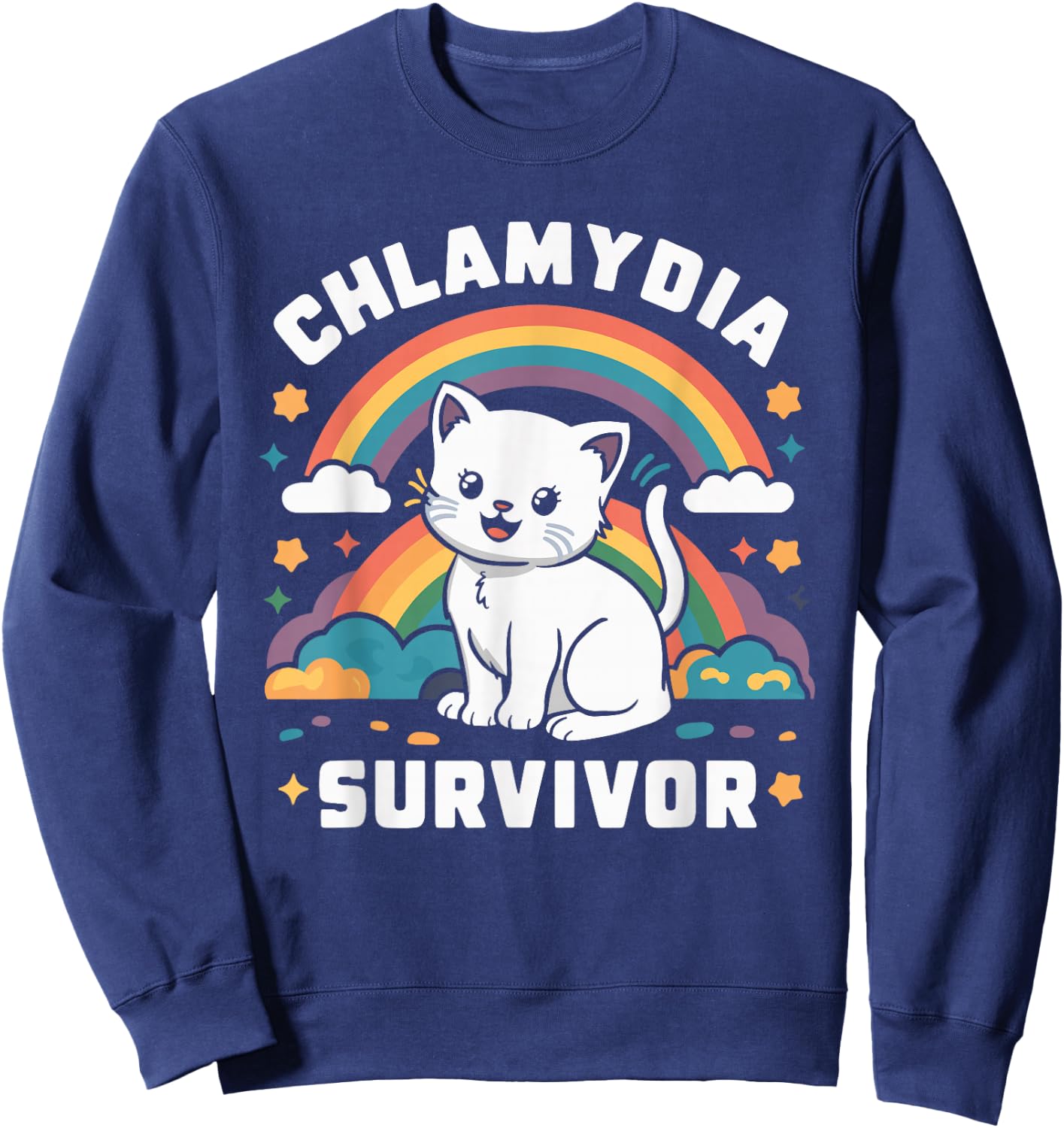 Chlamydia Survivor , Black, S Sweatshirt - Sweatshirt | Navy
