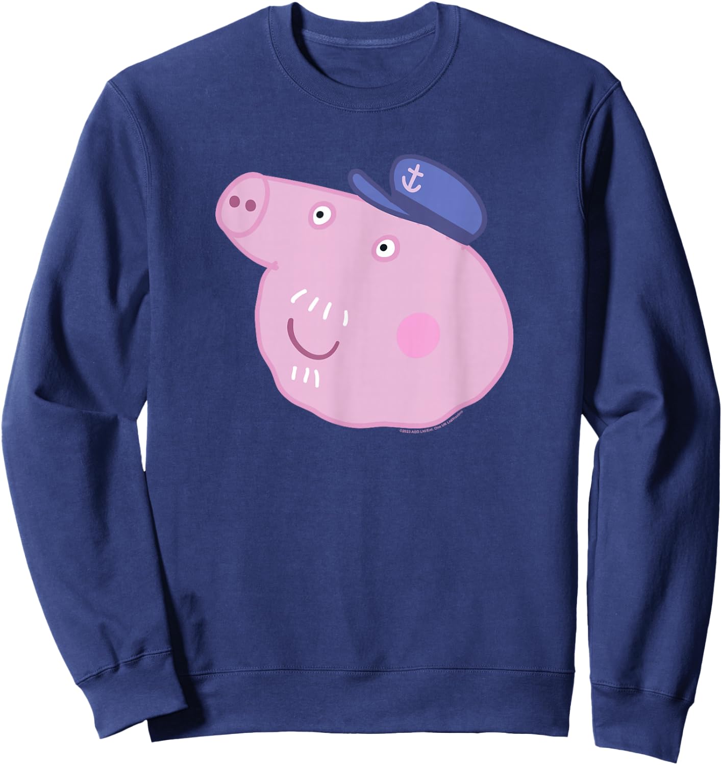 Peppa Pig Grandpa Pig Face , black Sweatshirt - Sweatshirt | Navy