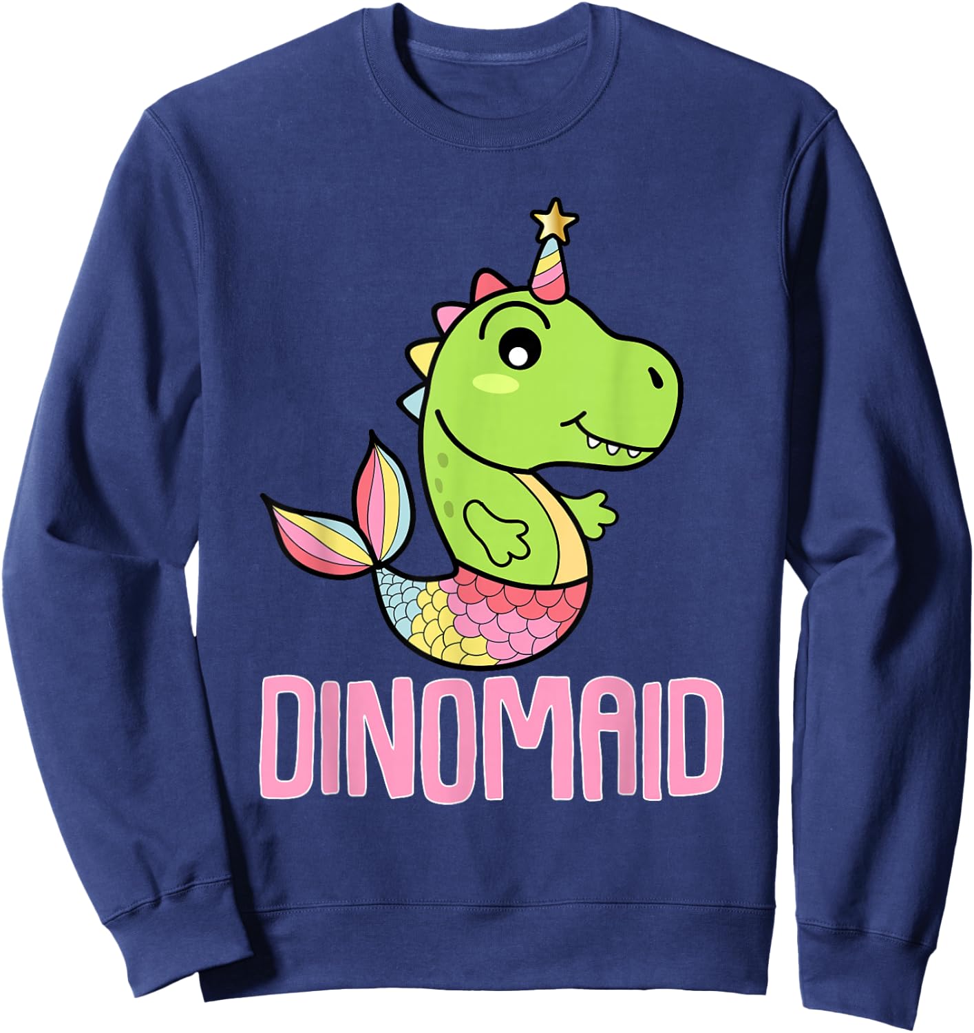 Dinosaur Mermaid Dinomaid Dino Puns Sweatshirt - Sweatshirt | Navy