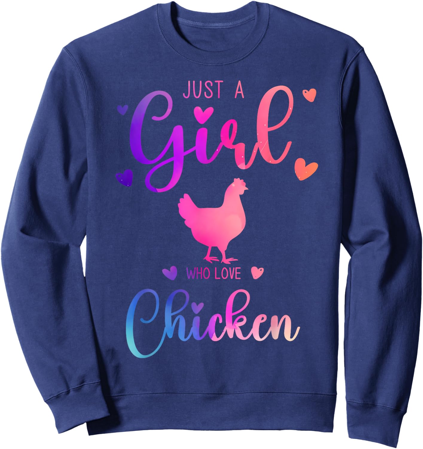 Just a Girl Who Loves Chicken Dress and Kids Sweatshirt - Sweatshirt | Navy
