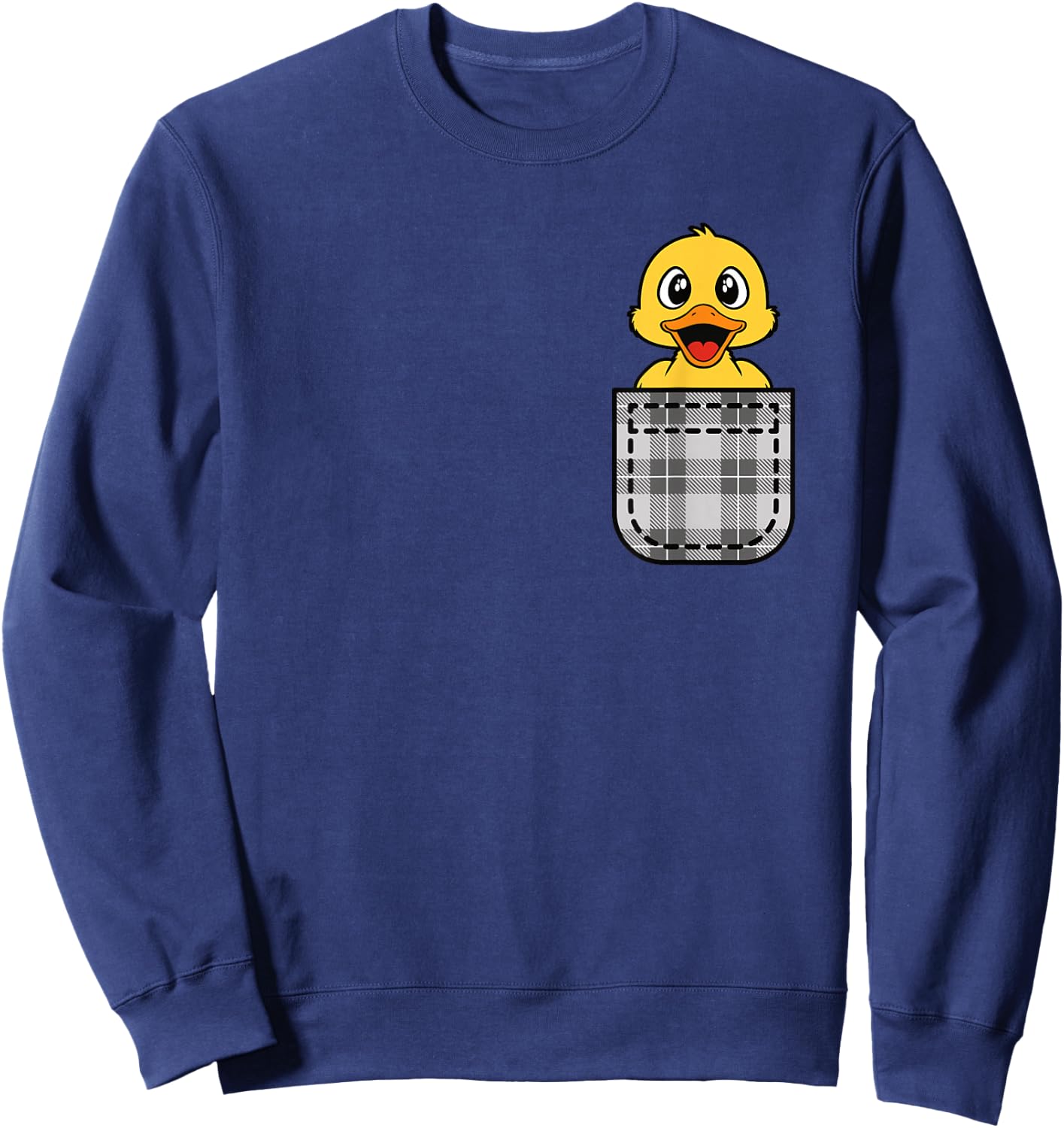 Funny Duck Pocket Duck Lover Men Women Kids Sweatshirt - Sweatshirt | Navy