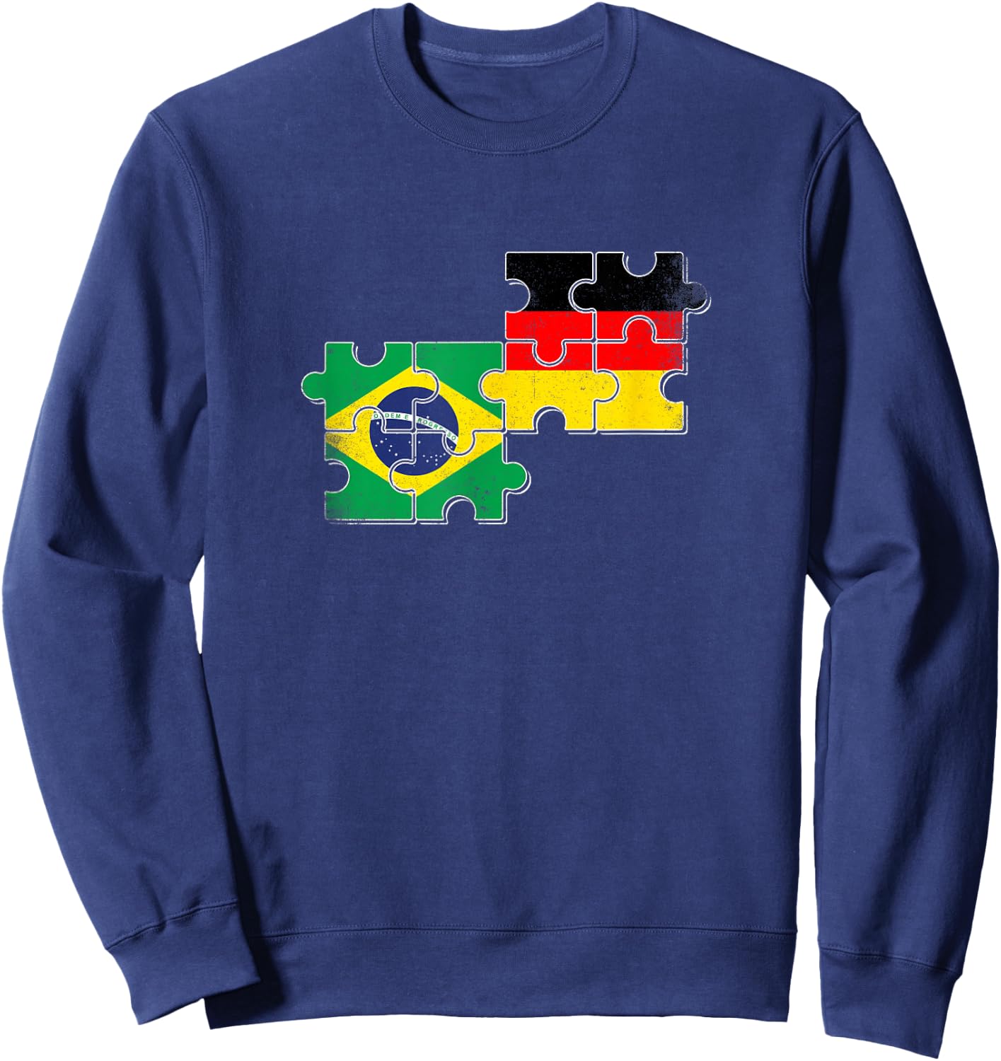 Brasilien Deutschland Vintage Flagge Deutsch Brasilianer Sweatshirt - Sweatshirt | Navy