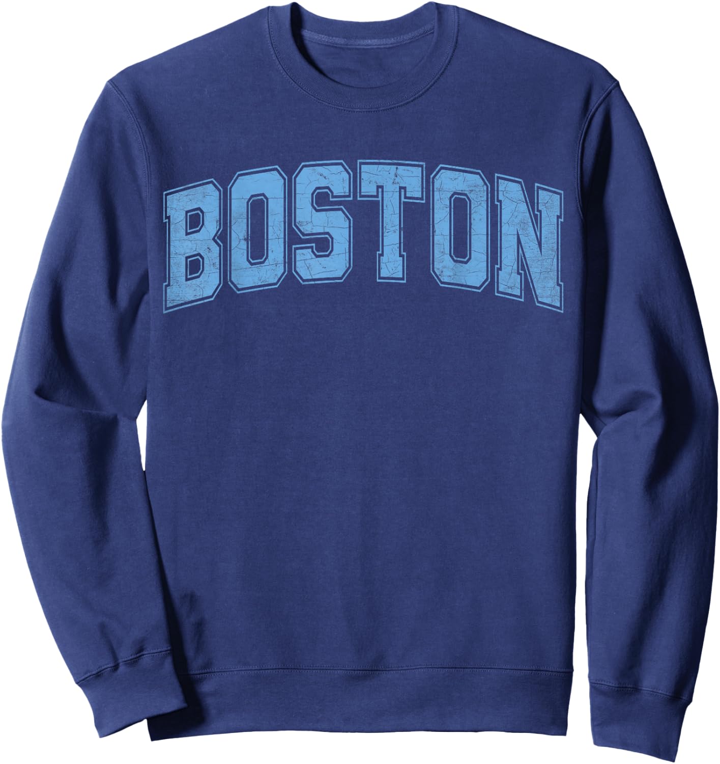 Boston Light Blue Vintage Style Retro Text Sweatshirt - Sweatshirt | Navy