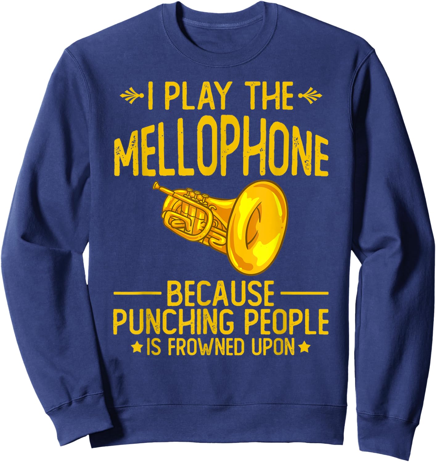 Mellophone Instrument Music Player Beginner Lesson Sweatshirt - Sweatshirt | Navy