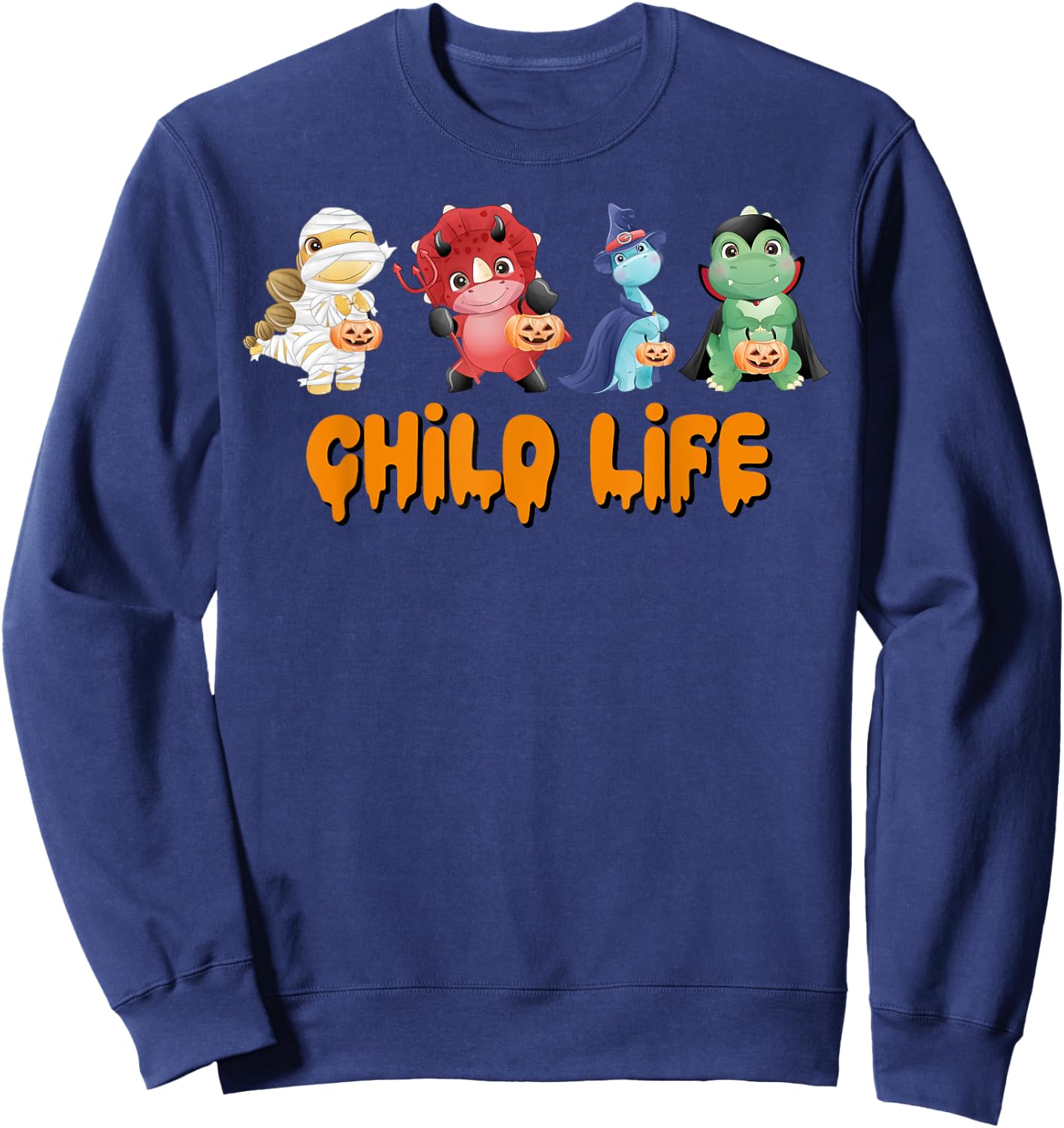 Dinosaur Child Life Specialist Halloween Therapist CLS CCLS Sweatshirt - Sweatshirt | Navy