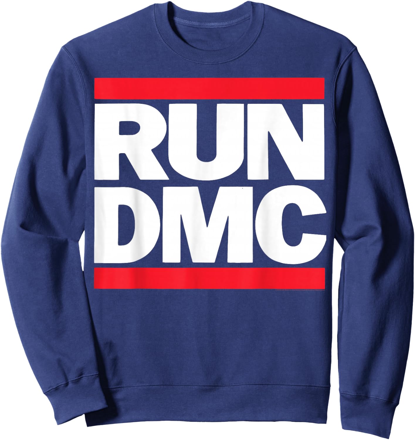 RUN--DMC Offizielles Logo , Herren, Kinder, Schwarz, S, Kurzarm, , Retro , Hip Hop Fans, Retro Music Lovers, All Ages Sweatshirt - Sweatshirt | Navy