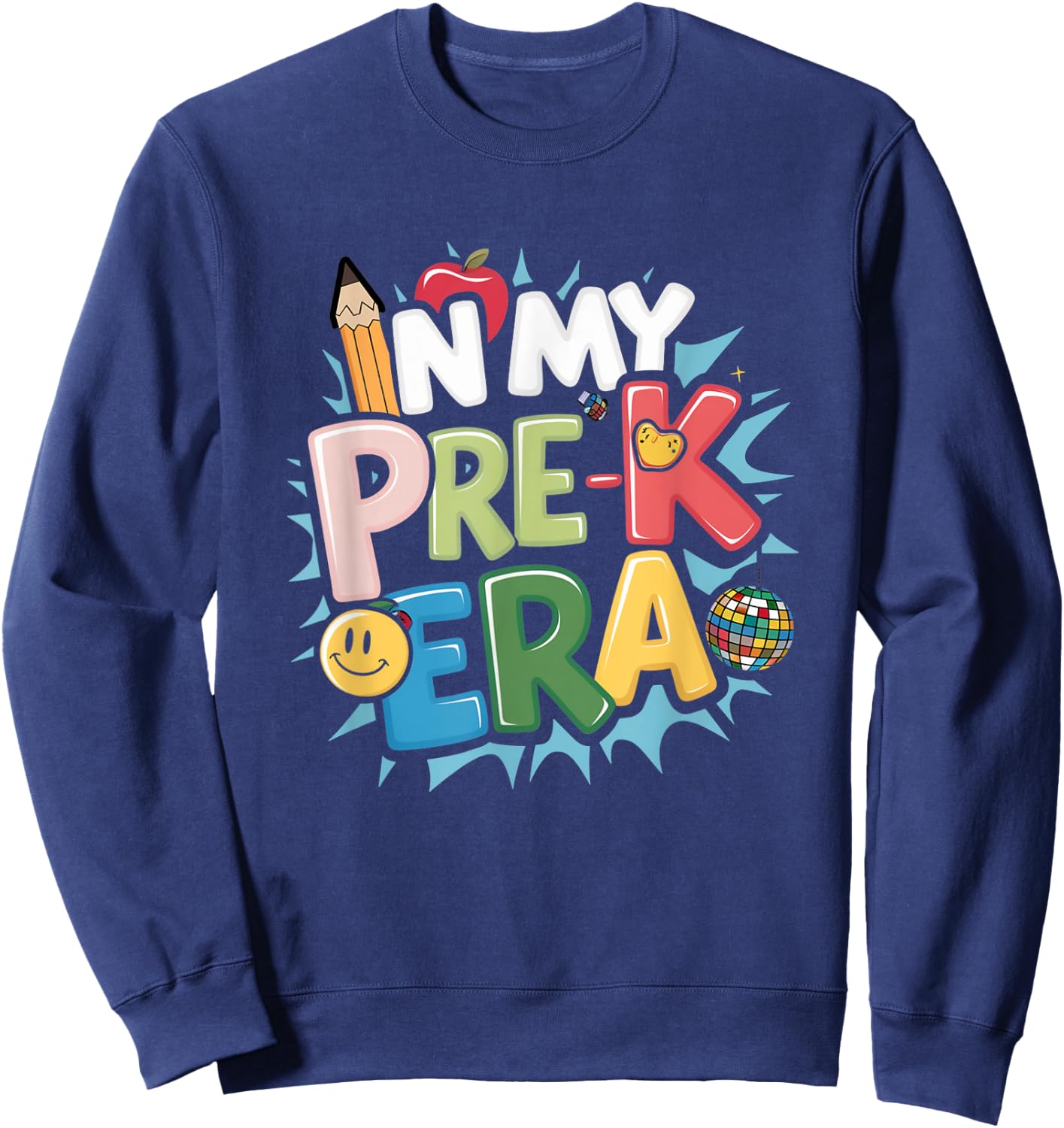 In My Pre-K Era Retro Preschool Back To School Sweatshirt - Sweatshirt | Navy