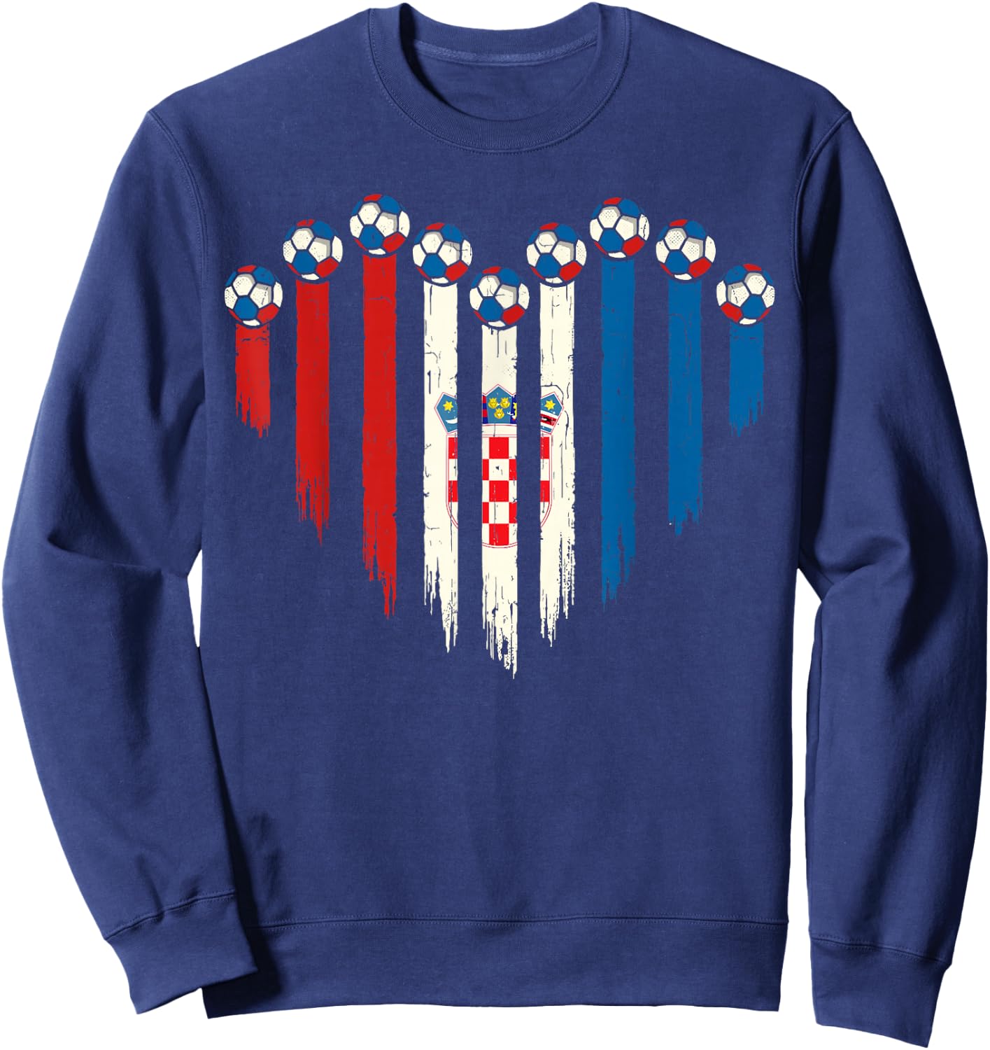 Croatian Flag Novelty Croatia Sweatshirt - Sweatshirt | Navy