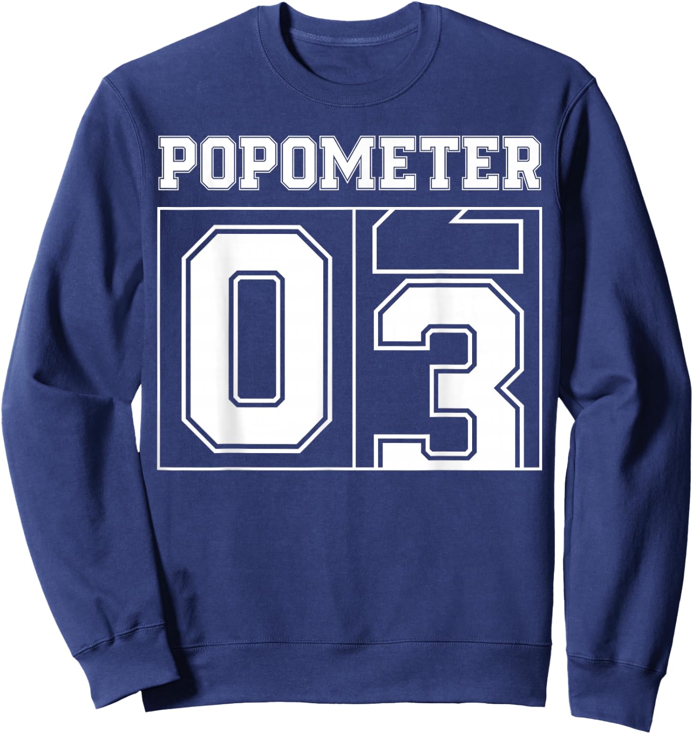 Popometer 3 Grandpa of 3 Kids Third Time Grandfather Sweatshirt - Sweatshirt | Navy