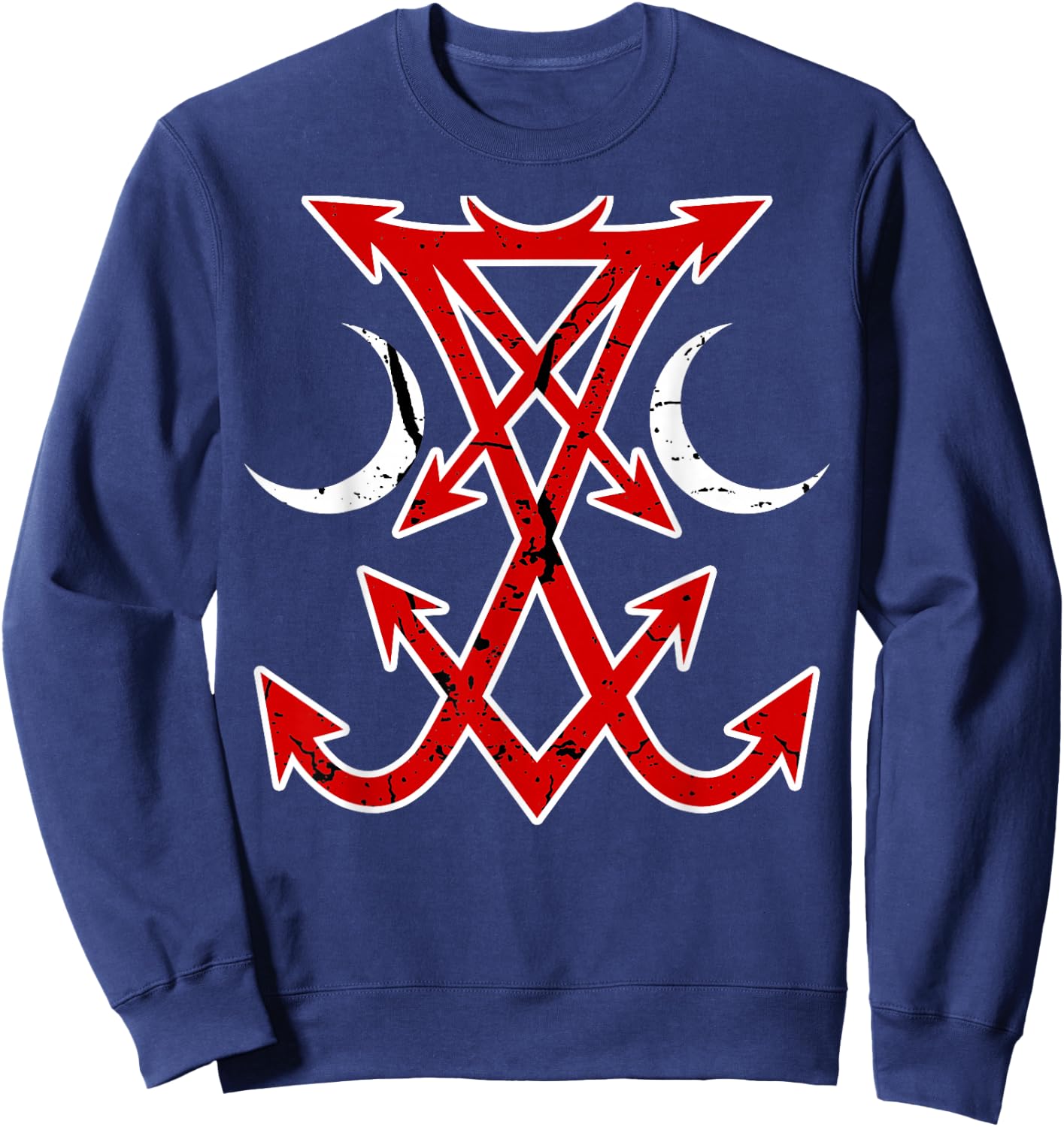 Lucifer Sigil Devil Occult Satanic Gothic Satan Sweatshirt - Sweatshirt | Navy