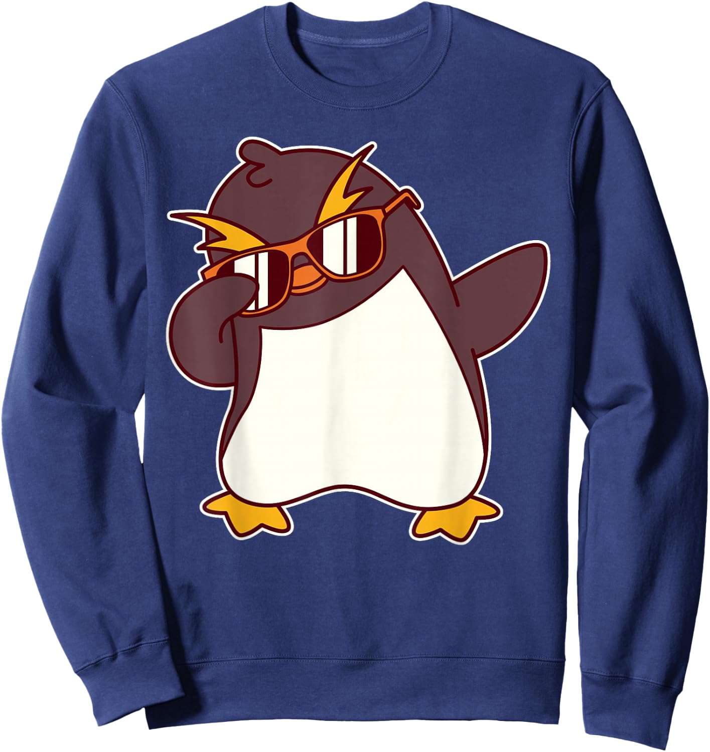 Cute Dabbing Macaroni Penguin Sweatshirt - Sweatshirt | Navy
