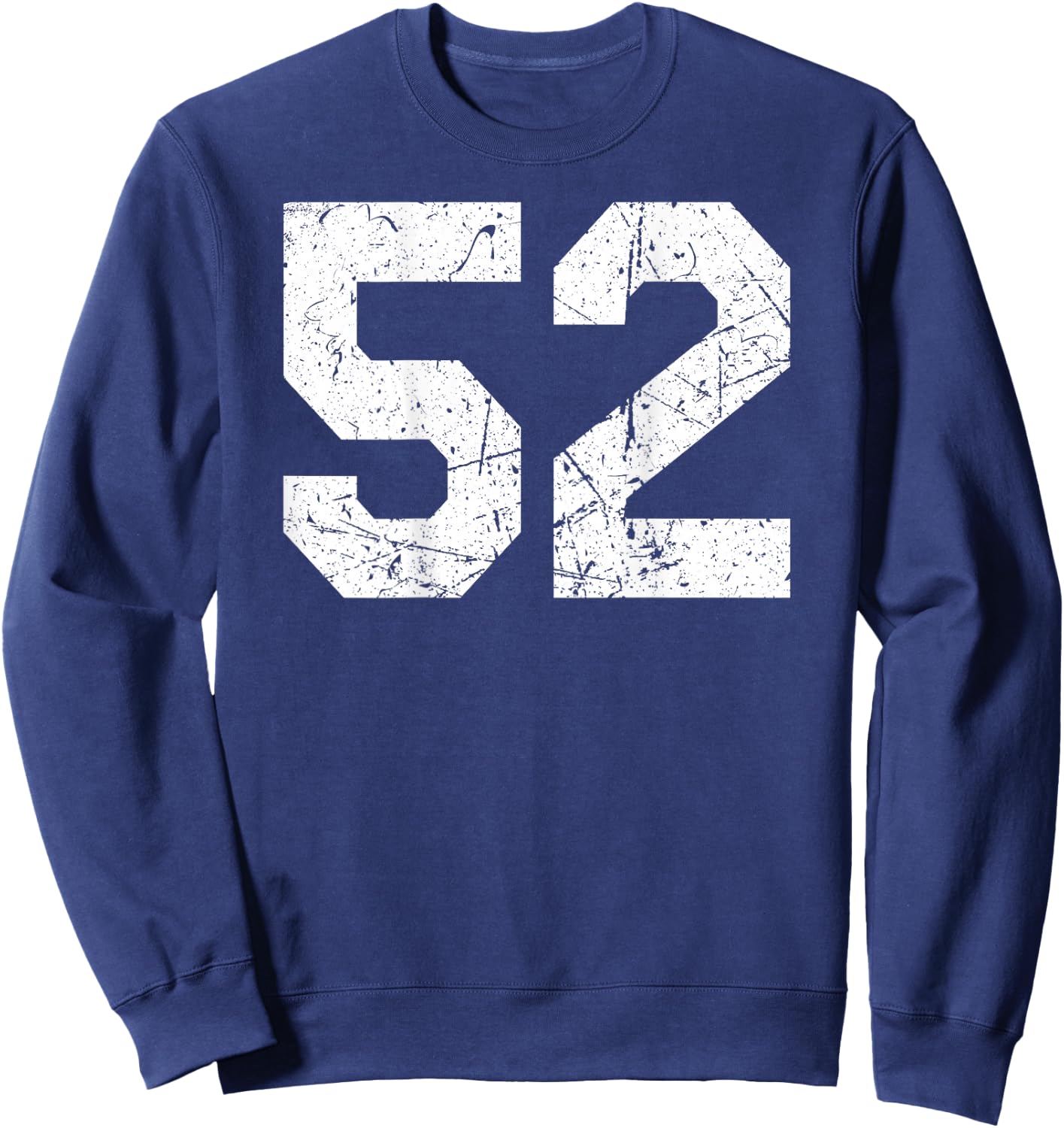 #52 Jersey Uniform Varsity Sports Number, 52nd Birthday Sweatshirt - Sweatshirt | Navy