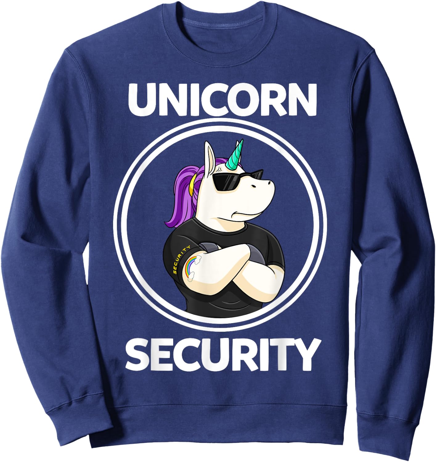 Unicorn Security Birthday Boys Dad Gift Sweatshirt - Sweatshirt | Navy