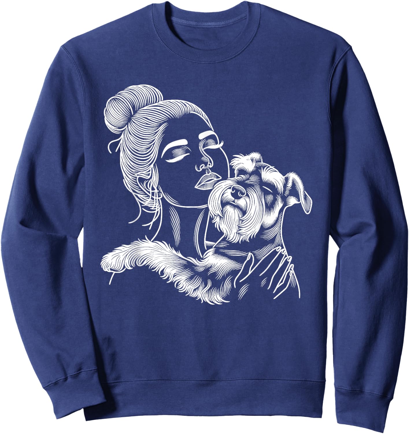 Miniature Schnauzer Mom Dog Art Mother's Day Sweatshirt - Sweatshirt | Navy