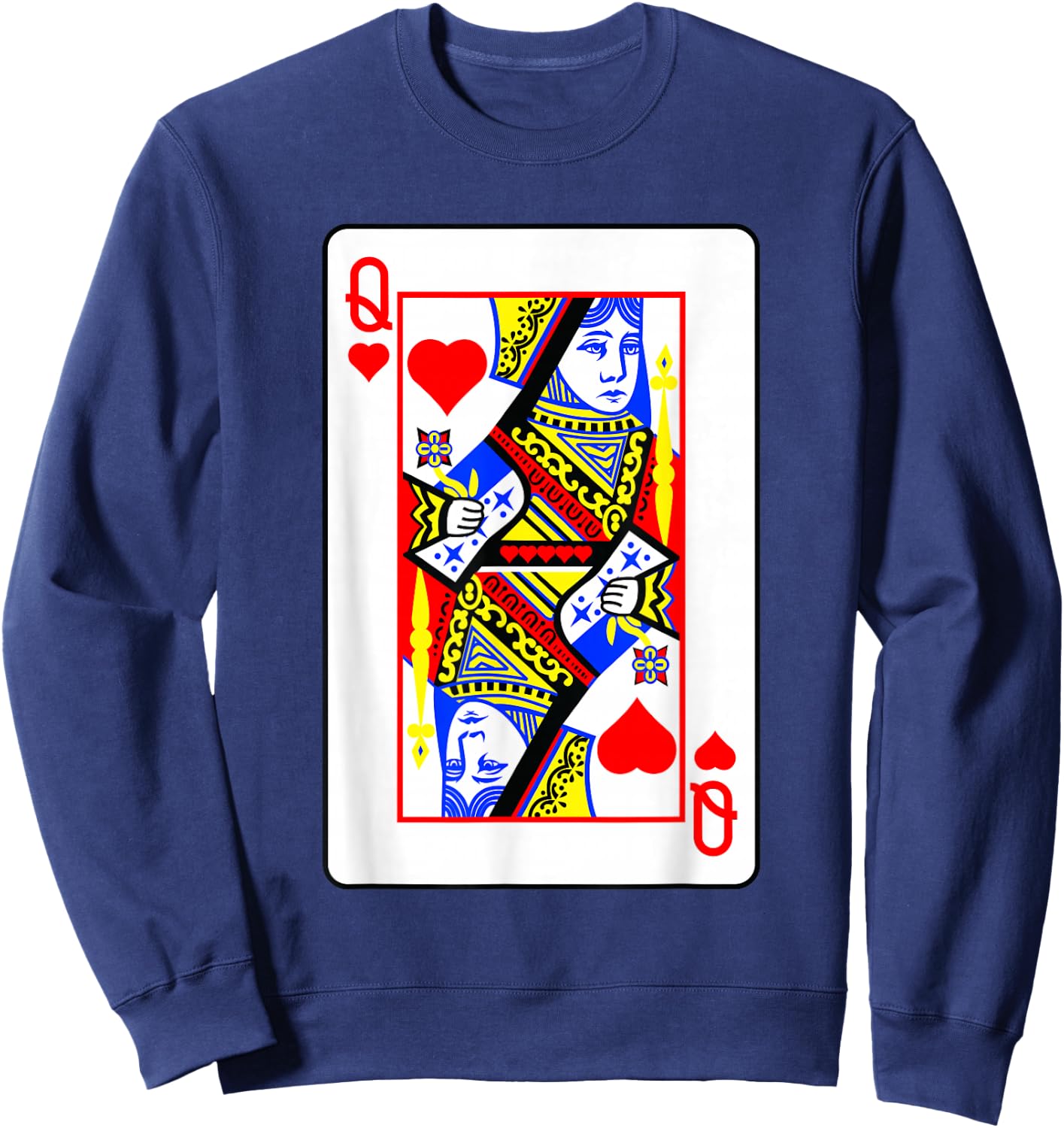 Heart Women's Poker Card Games Playing Cards Black Jack Sweatshirt - Sweatshirt | Navy