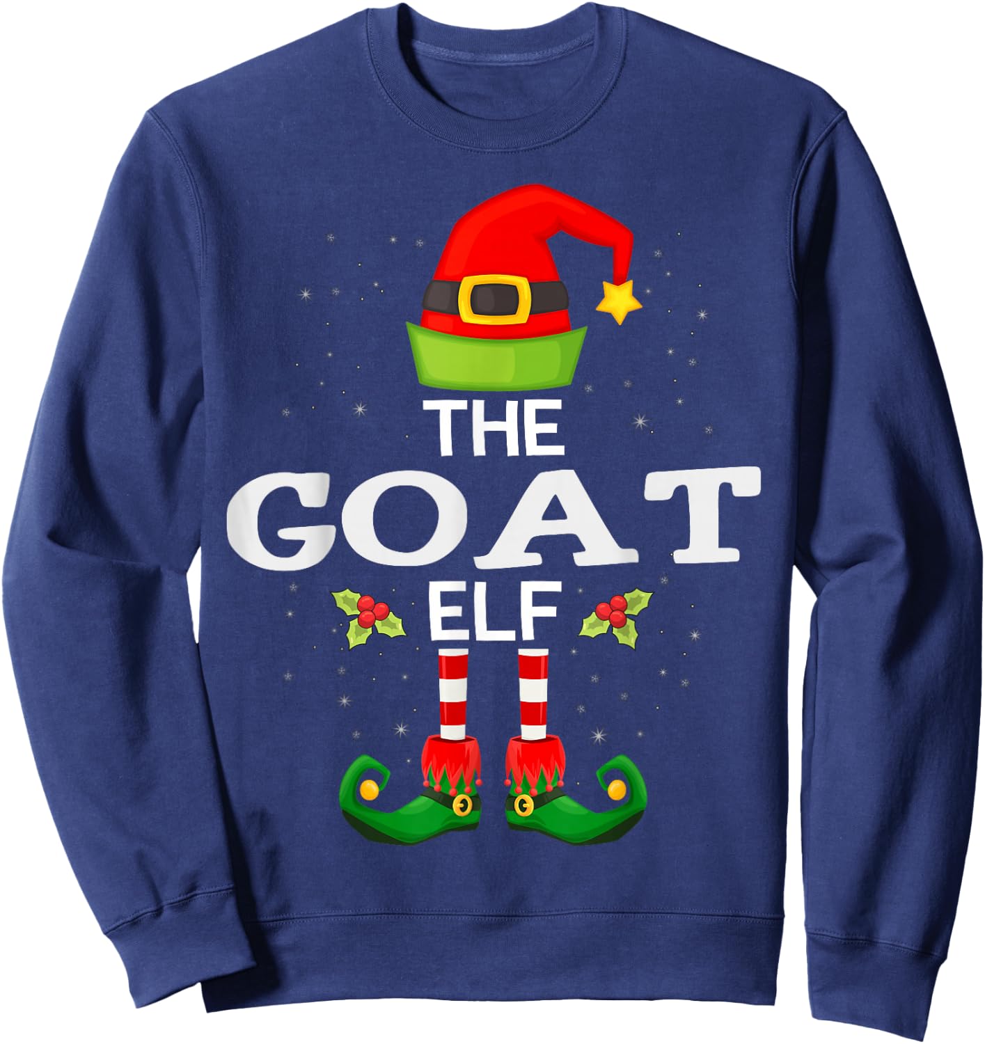 The Goat Elf Christmas Family Matching Pajama Sweatshirt - Sweatshirt | Navy