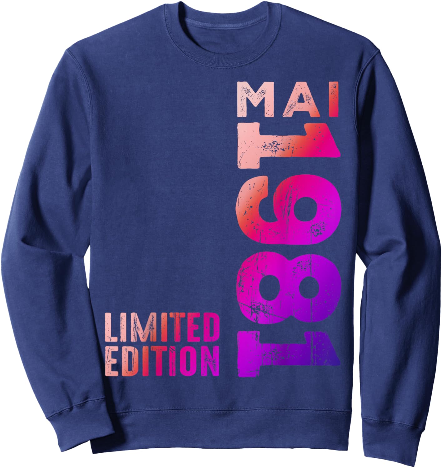Mai 1981 Jahr Legendär Seit Mai 1981 Geburtstag Retro Sweatshirt - Sweatshirt | Navy