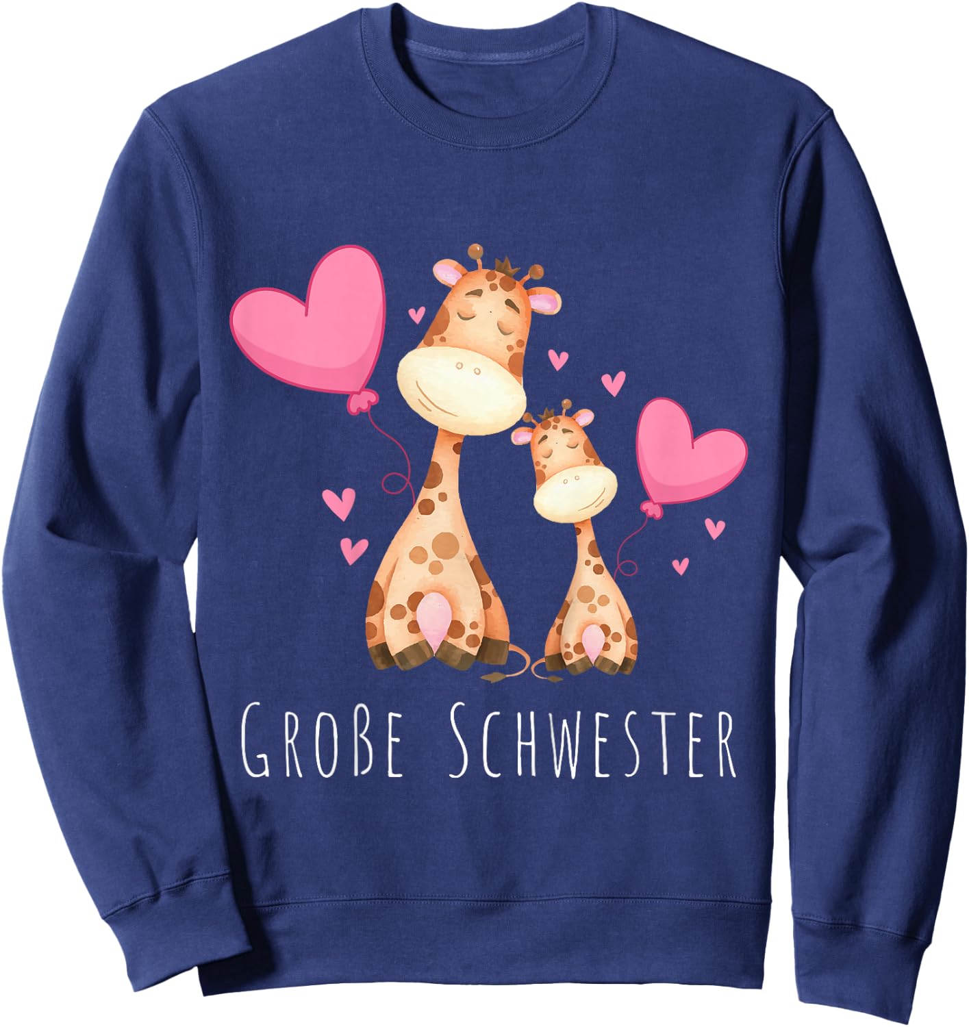 Kinder Große Schwester Giraffe Sweatshirt - Sweatshirt | Navy