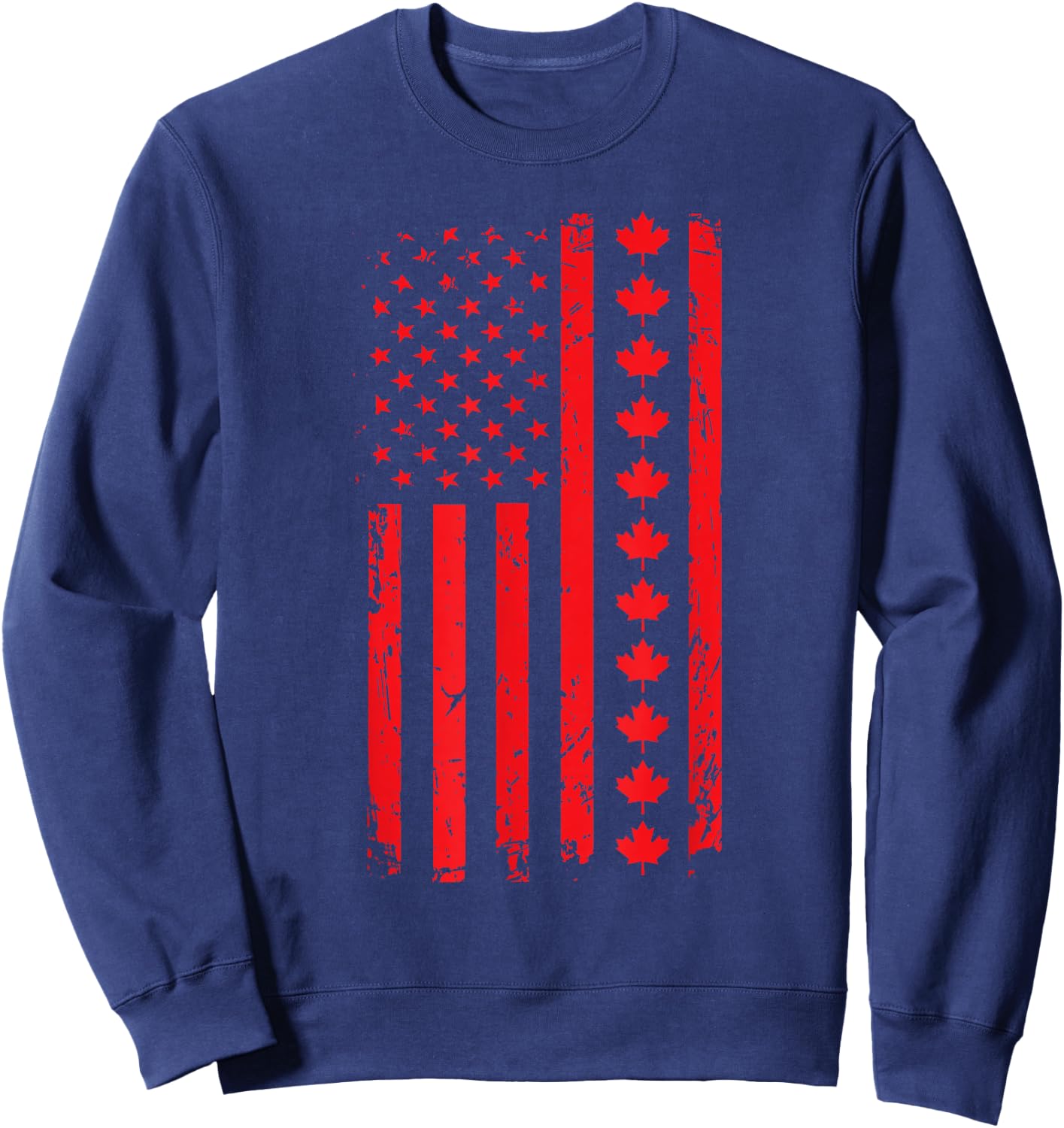 Our 51st state of America American Flag with Canada Maple Sweatshirt - Sweatshirt | Navy
