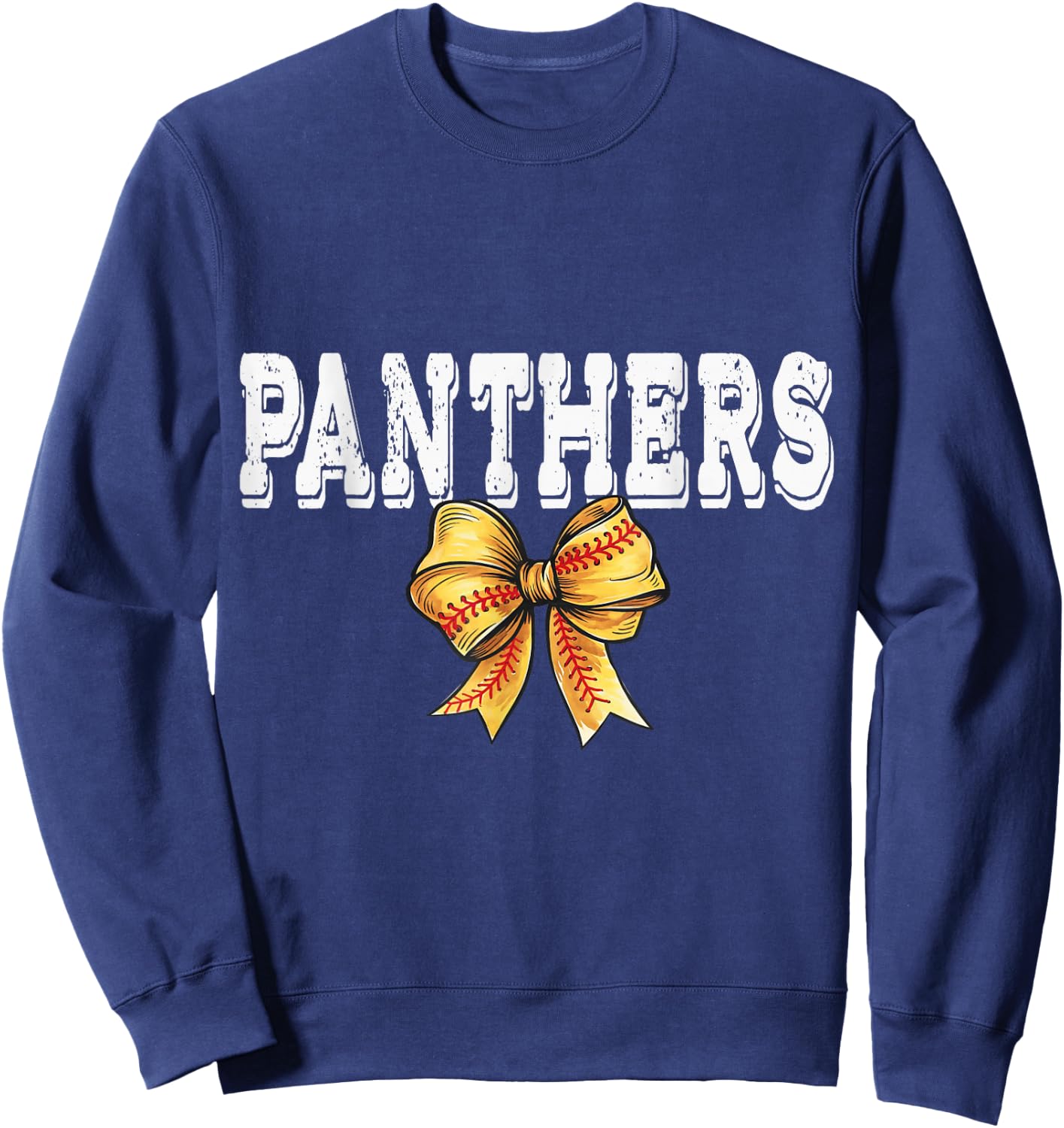 Coquette PANTHER Softball School Game Day Mascot Bow Sweatshirt - Sweatshirt | Navy