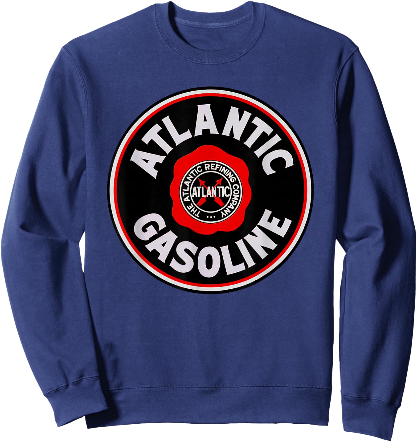 Retro Vintage Gas Station Atlantic Gasoline Motor Oil Car Sweatshirt - Sweatshirt | Navy