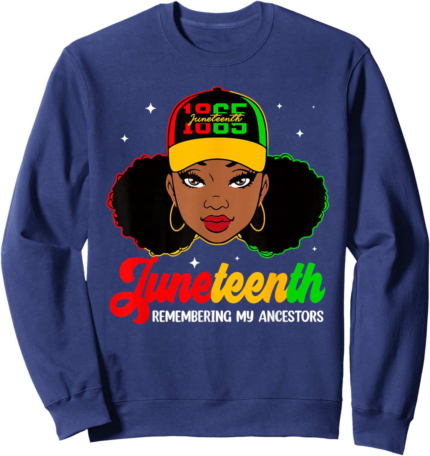 Juneteenth 1865 Remembering My Ancestors Juneteenth Sweatshirt - Sweatshirt | Navy