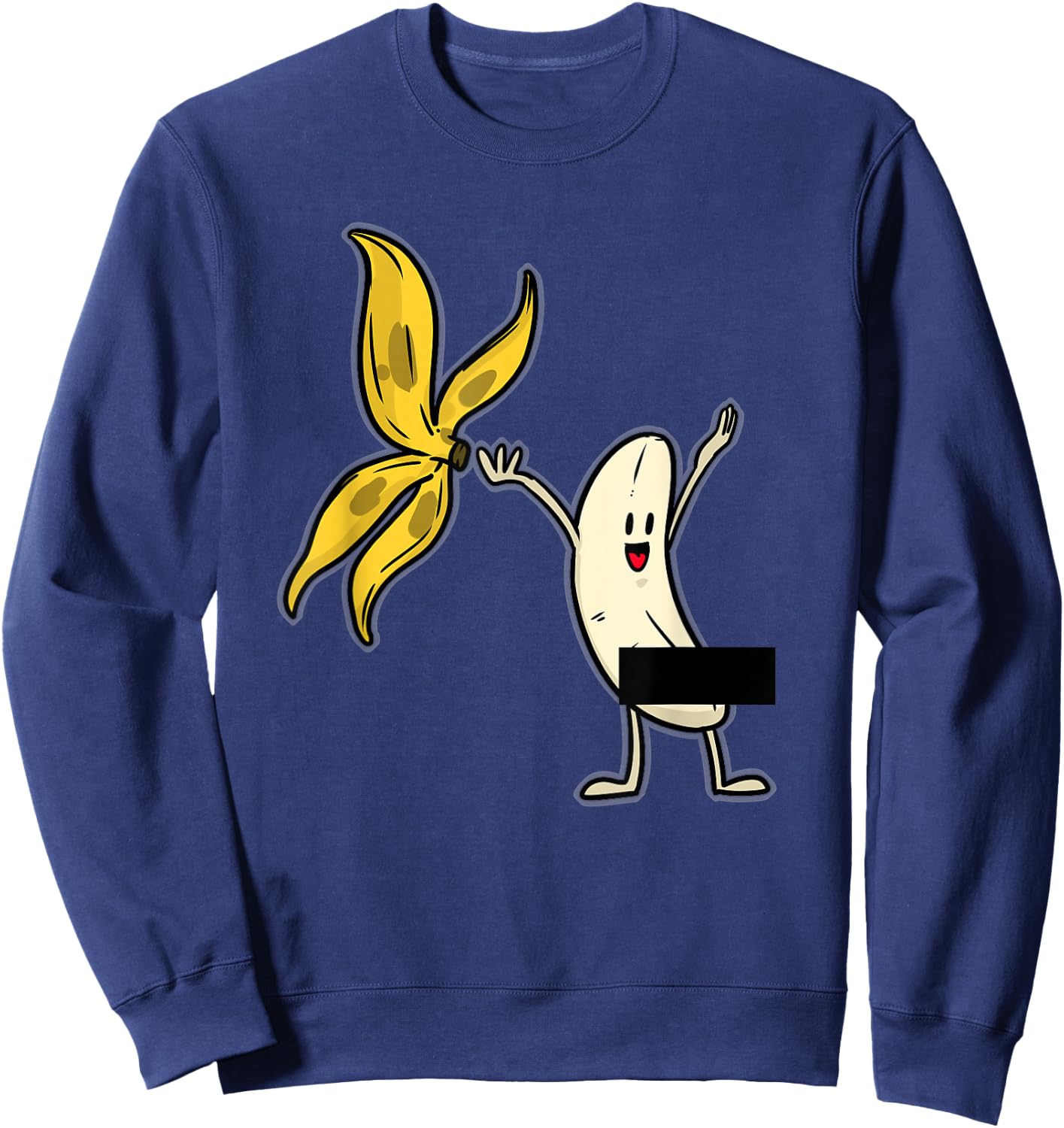 Banana Striptease Censored Naked Funny Adult Sweatshirt - Sweatshirt | Navy