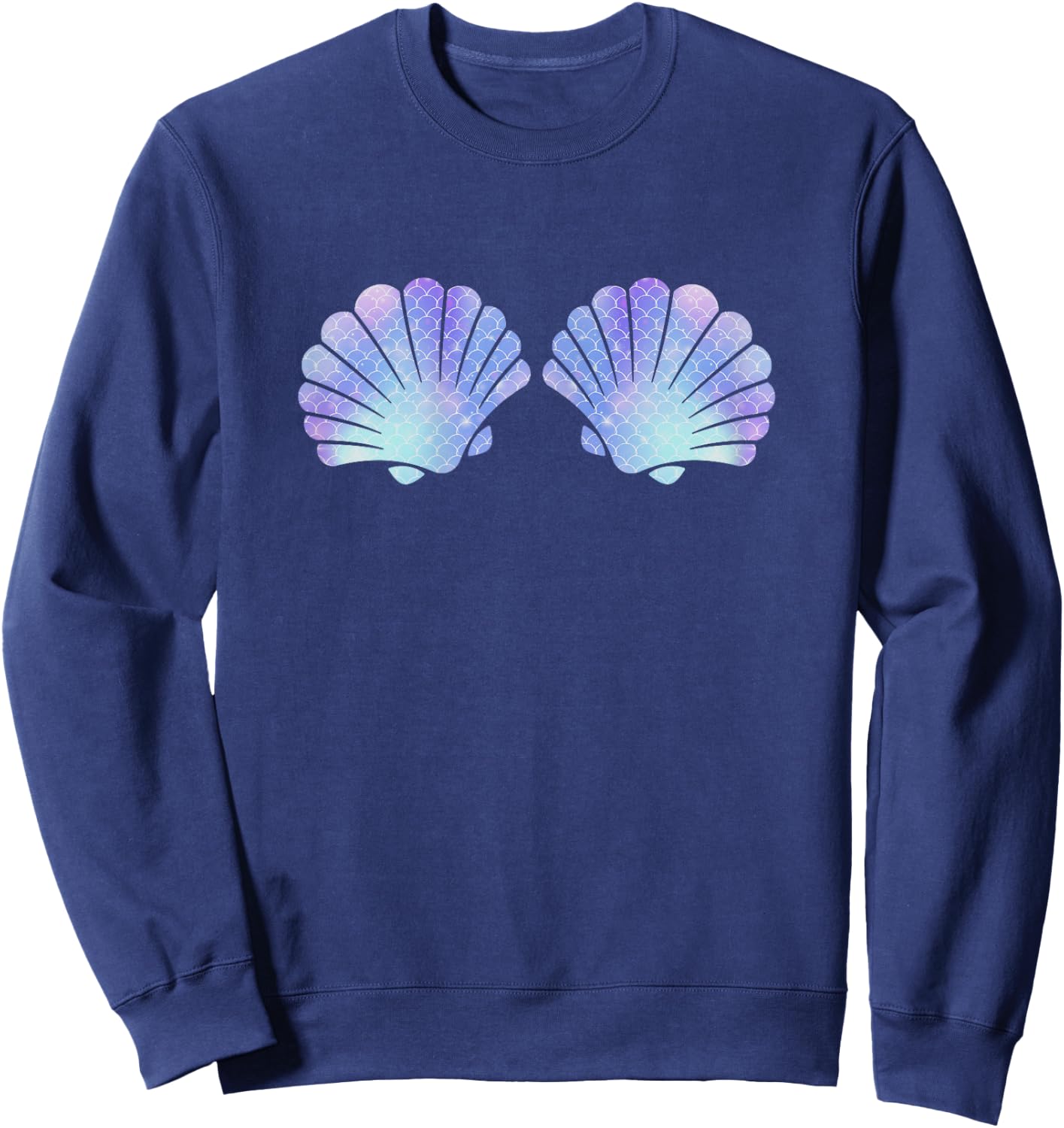Meerjungfrau Kostüm Damen Karneval Meer Muschel , black Sweatshirt - Sweatshirt | Navy