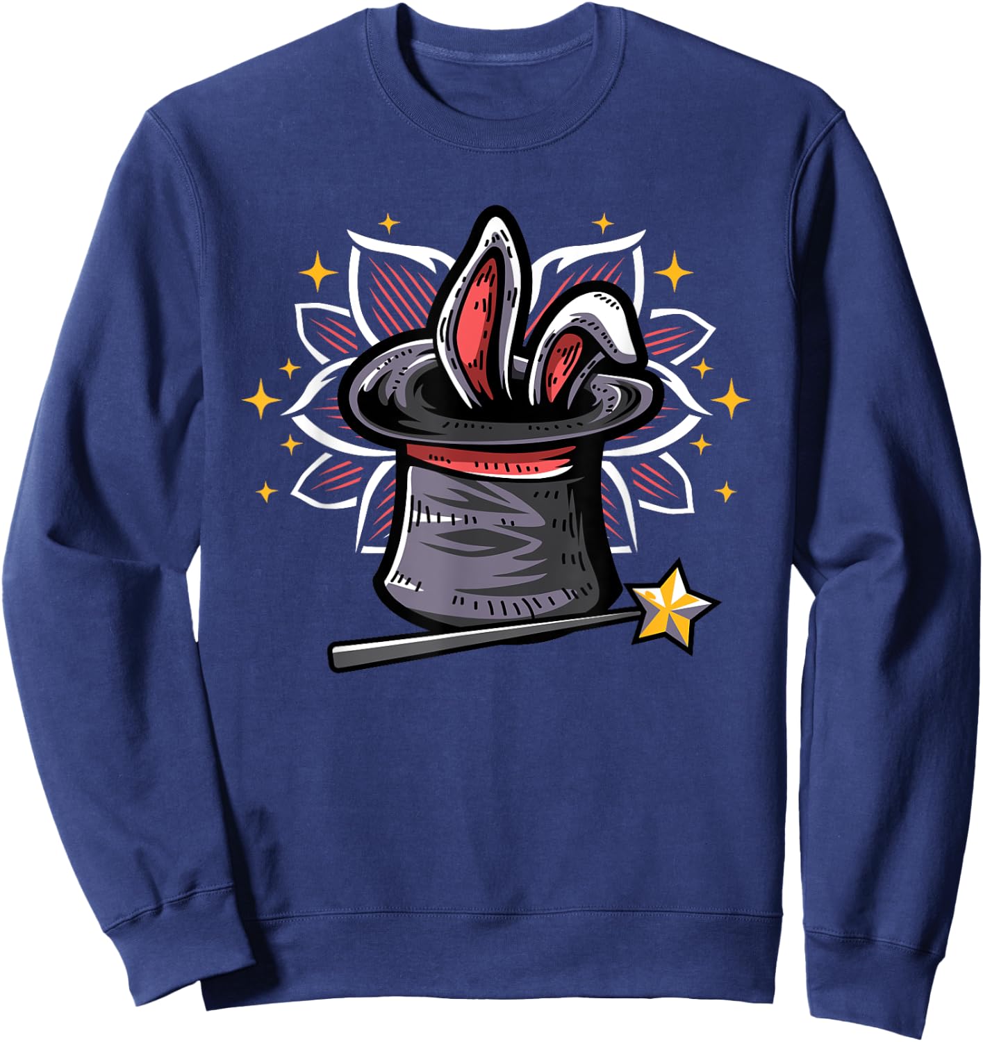 Magic Magician Hat Rabbit In A Hat Magic Wand Sweatshirt - Sweatshirt | Navy