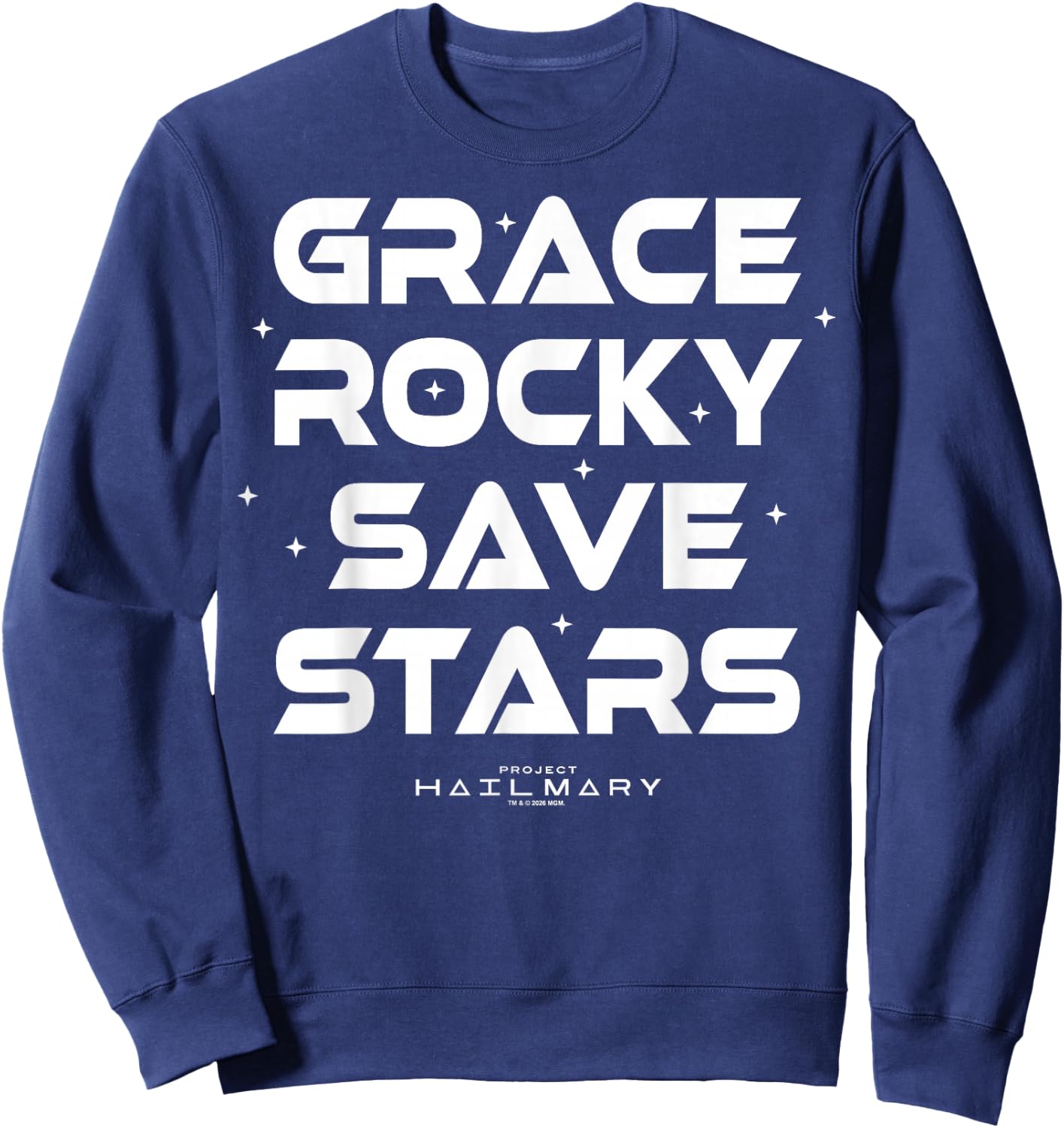 Project Hail Mary Grace Rocky Save Stars Poster Sweatshirt - Sweatshirt | Navy