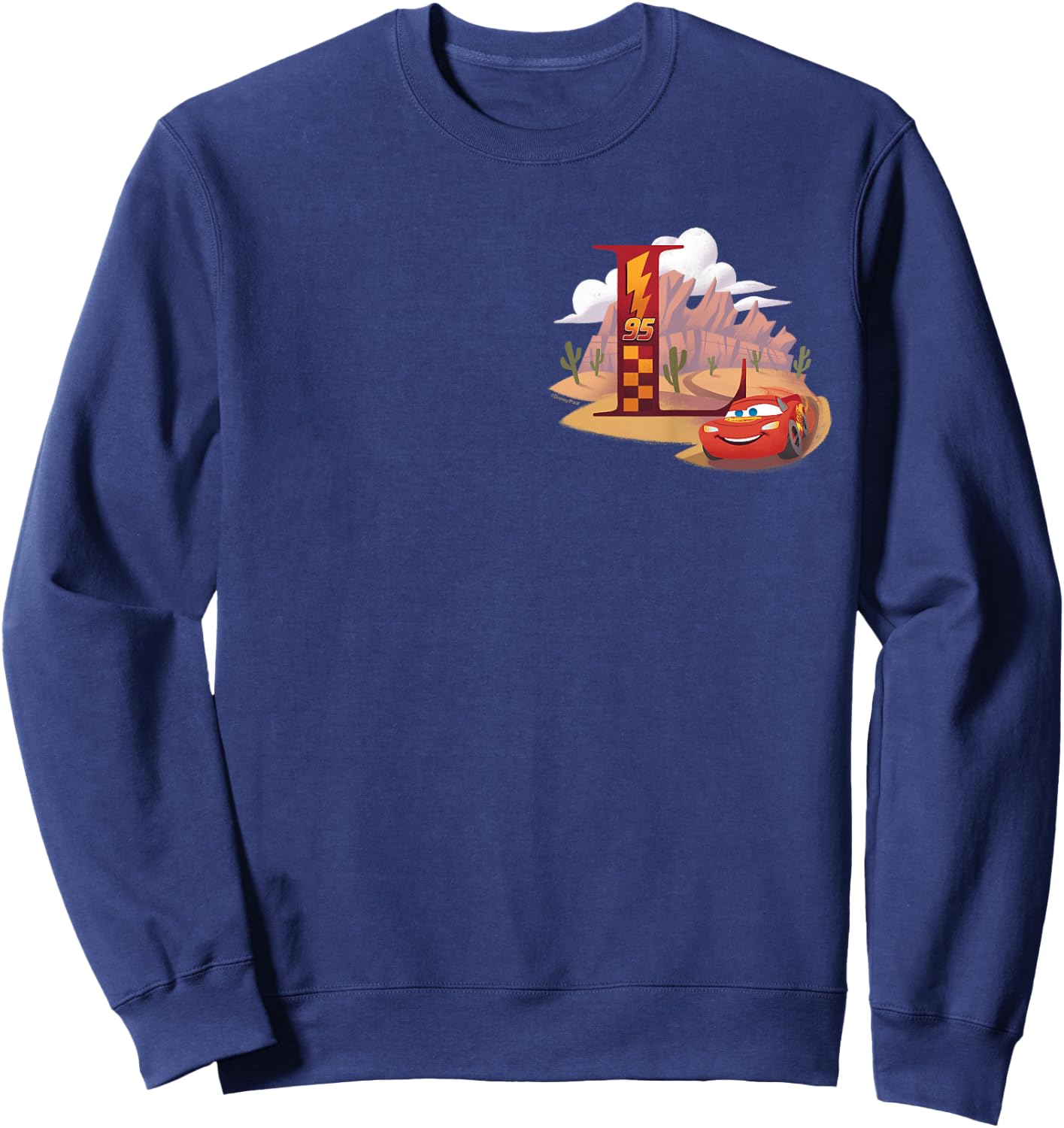 Disney & Pixar Alphabet Monogram Letter L Lightning McQueen , black Sweatshirt - Sweatshirt | Navy