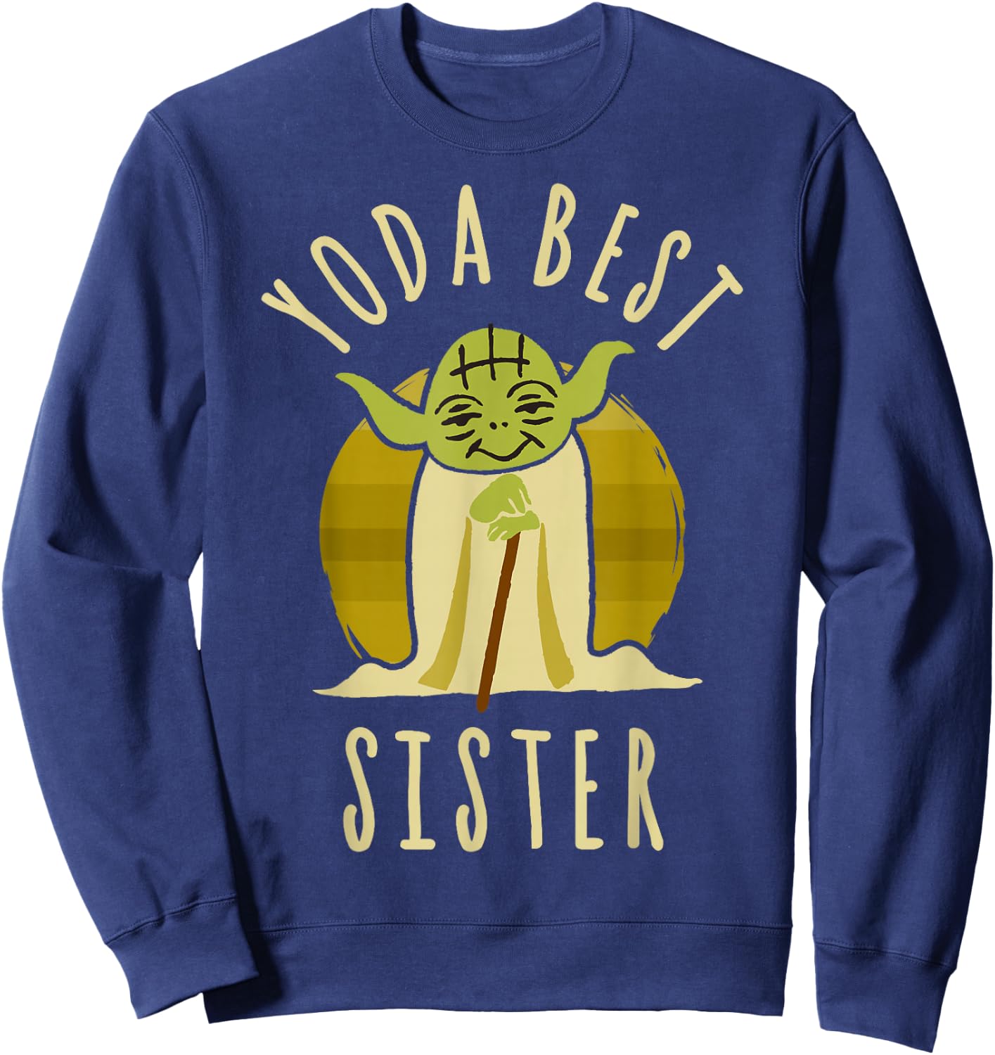 Star Wars Yoda Best Sister Cartoon Yoda Sweatshirt - Sweatshirt | Navy