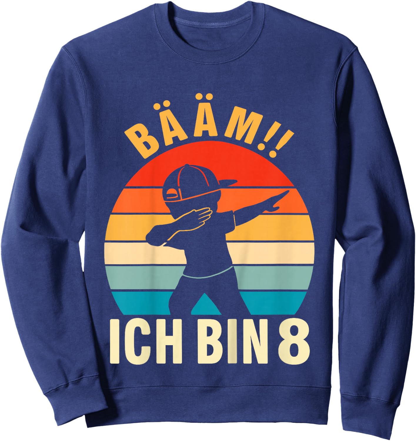 Children's Dabbing Birthday 8 Years Boys 8th Birthday , black Sweatshirt - Sweatshirt | Navy