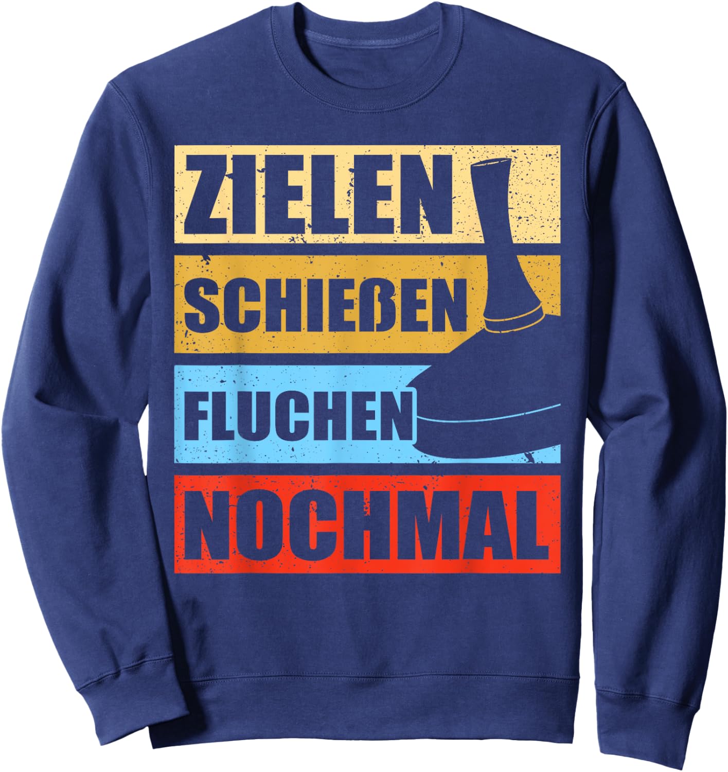 with German Text "Stockfeuer" ("Stockfeuer"), black Sweatshirt - Sweatshirt | Navy